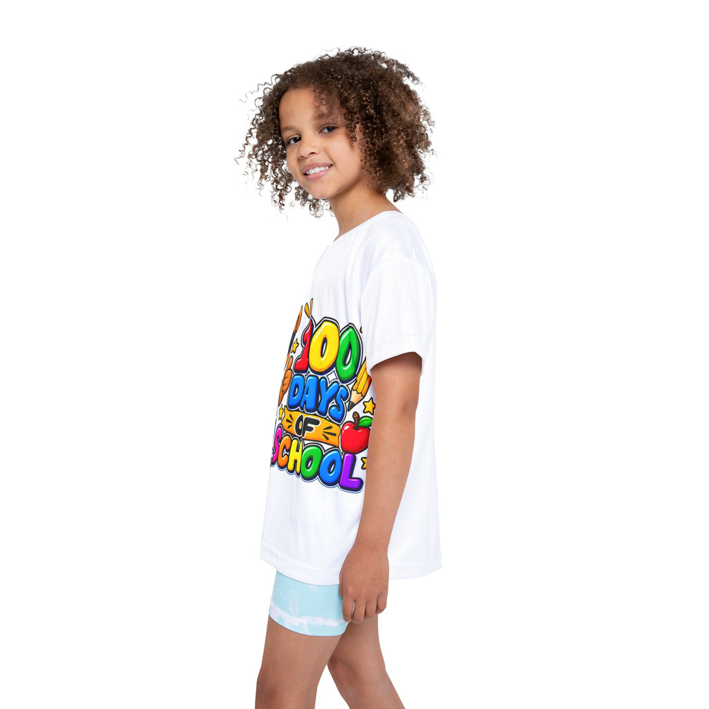 Kids 100 Days of School Tee — Cute Bear Sports Jersey for Elementary Celebrations