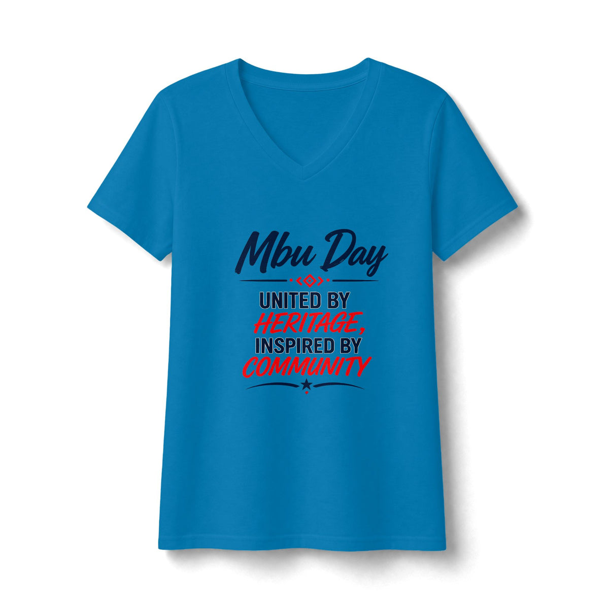 Mbu Day Texas V-Neck Tee — "Mbu Day: United by Heritage, Inspired by Community" Women's Shirt