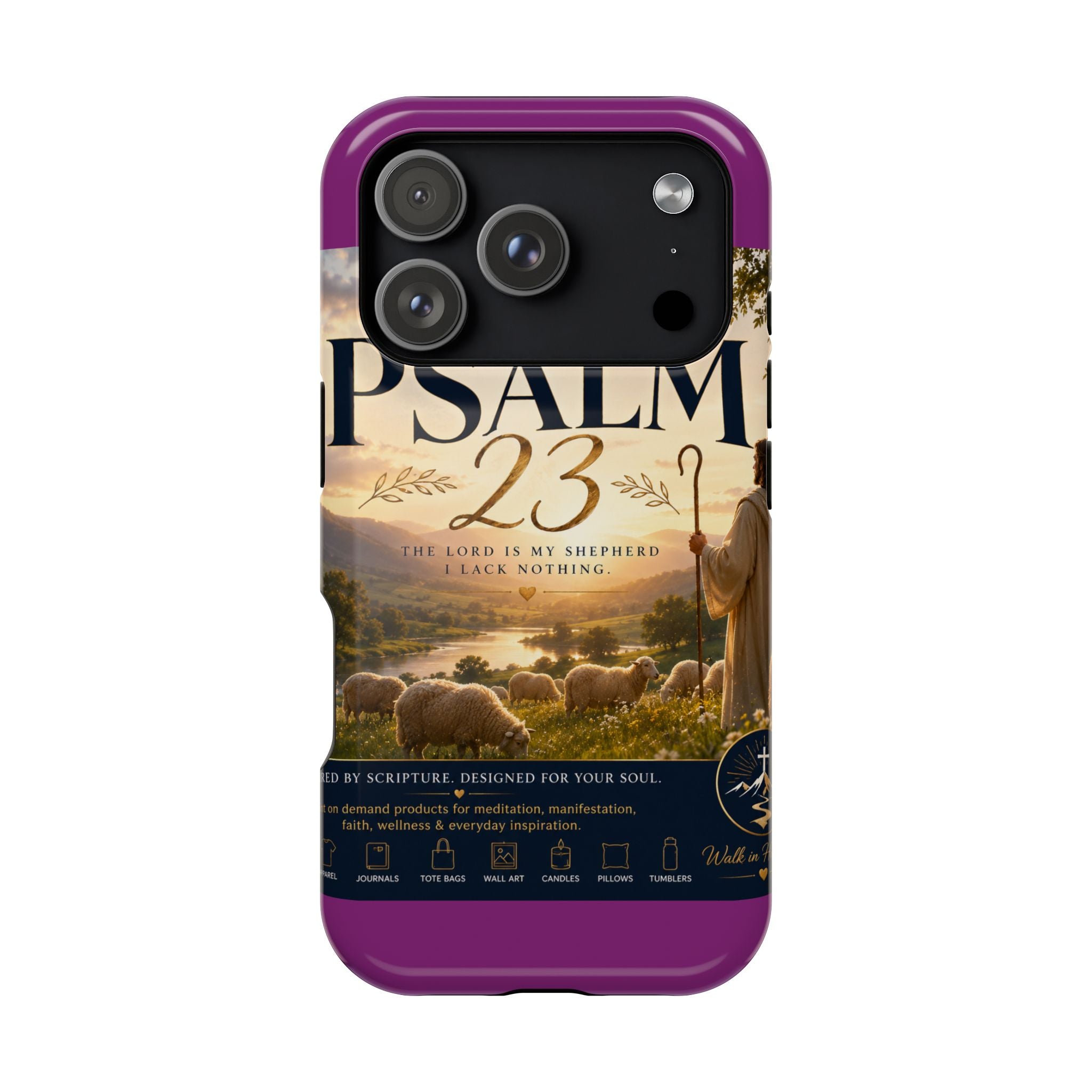 Psalm 23 Phone Case — Magnetic Impact-Resistant Christian iPhone Cover