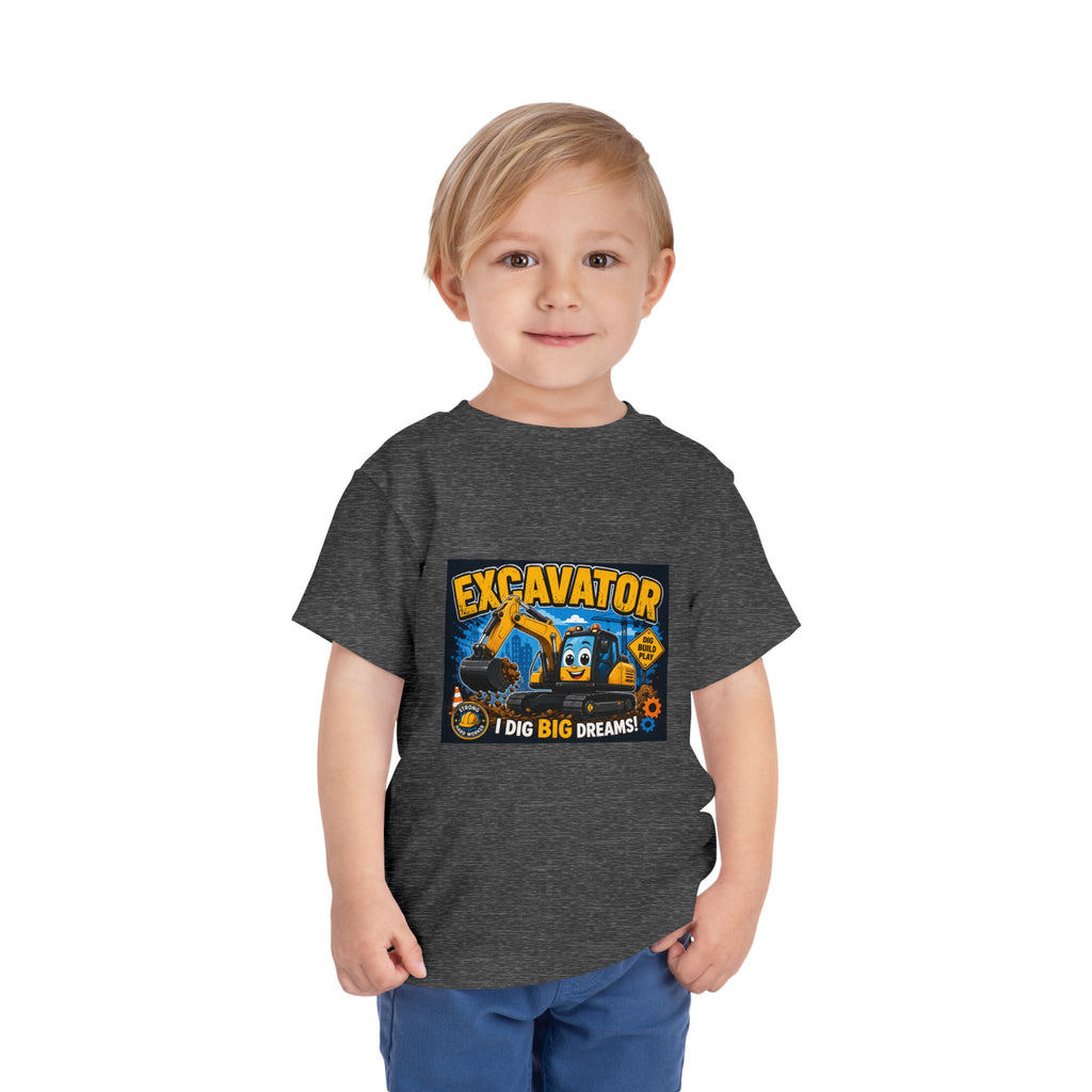 Excavator Toddler Tee — "I Dig Big Dreams" Construction Shirt