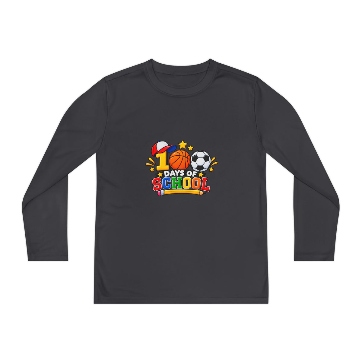 Youth Long Sleeve Tee – "1 Days of School" Sports Back-to-School Shirt