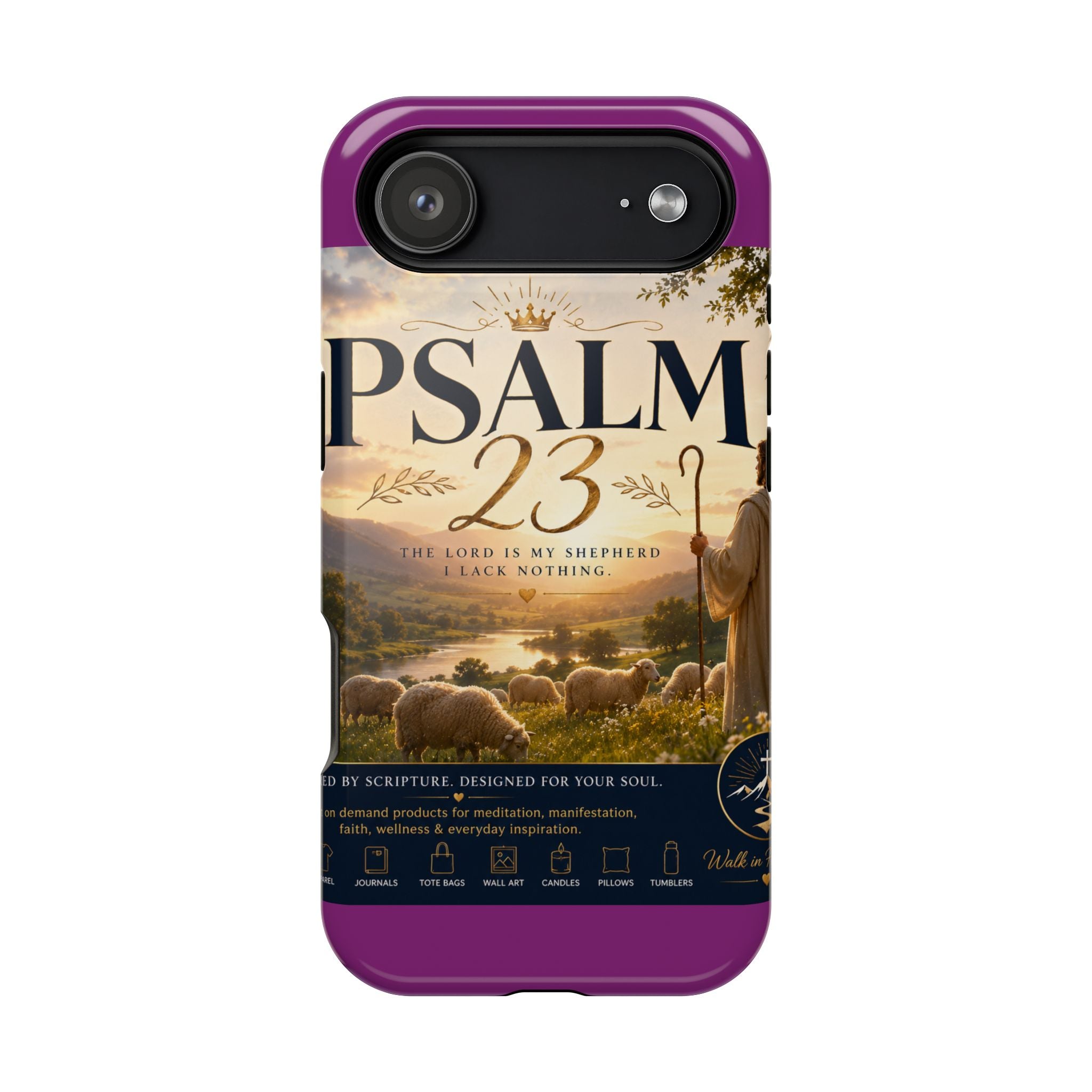 Psalm 23 Phone Case — Magnetic Impact-Resistant Christian iPhone Cover