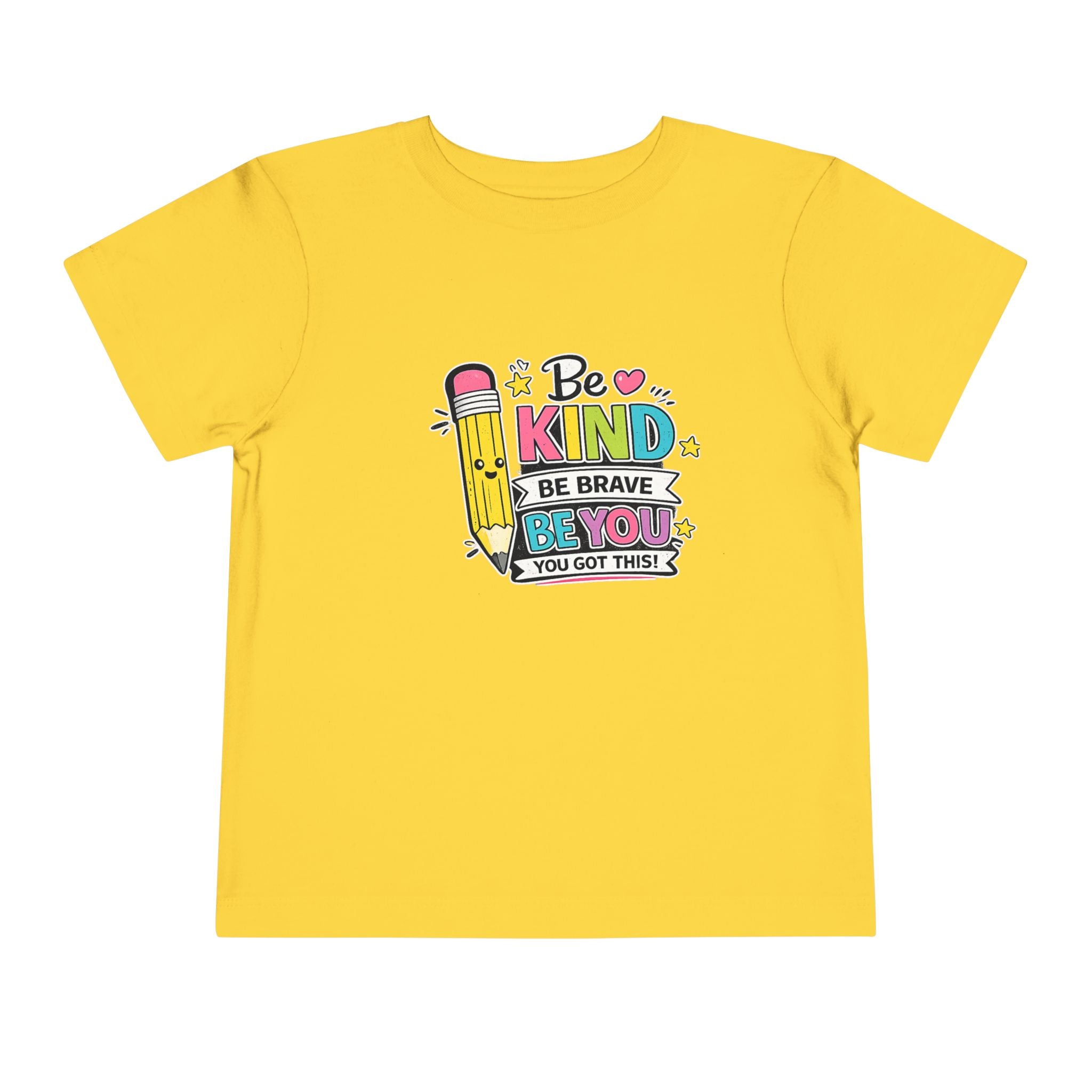 Be Kind Pencil Toddler Tee — "Be Kind, Be Brave, Be You" Inspirational Kids Shirt