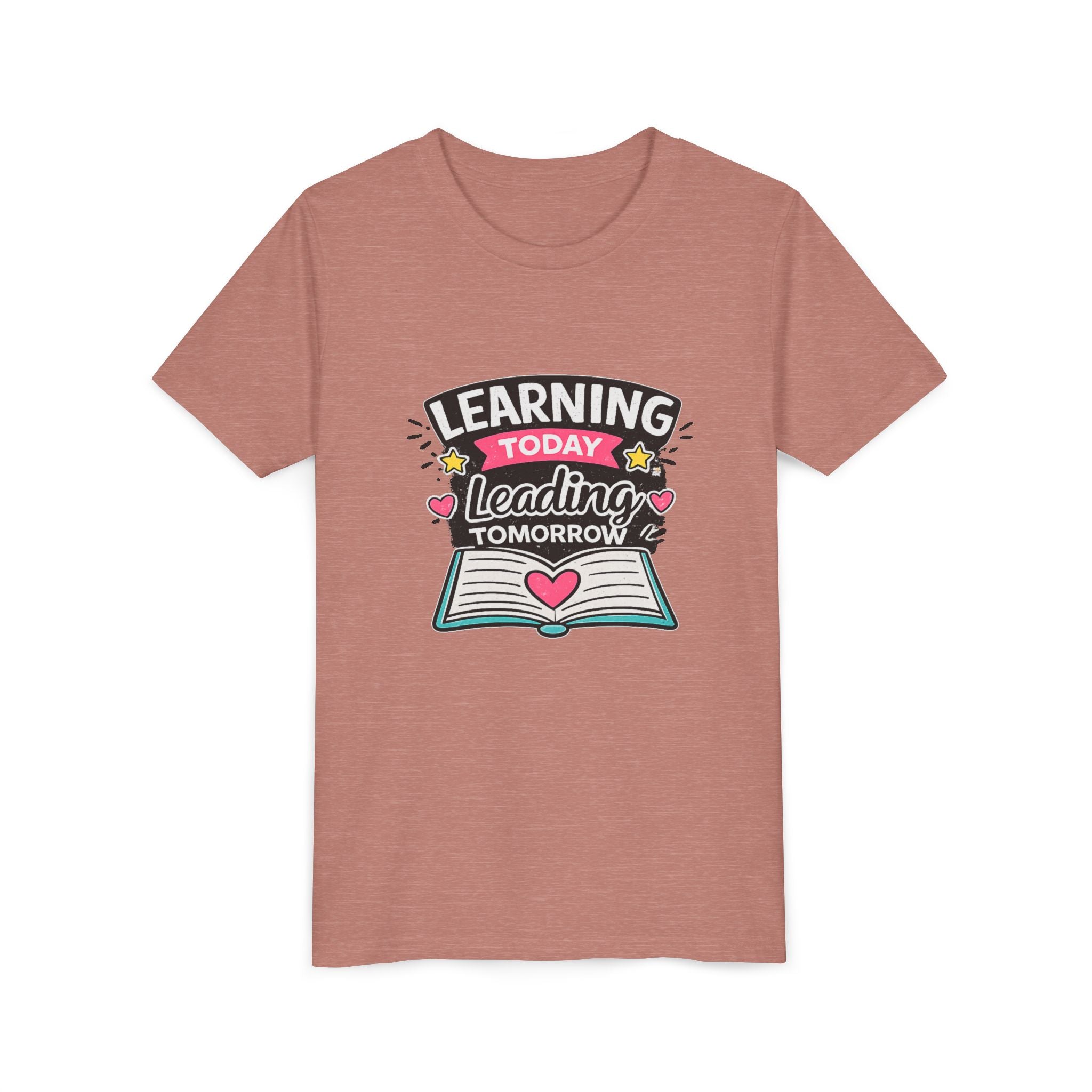 Youth Tee — "Learning Today, Leading Tomorrow" School Kids Graphic T-Shirt