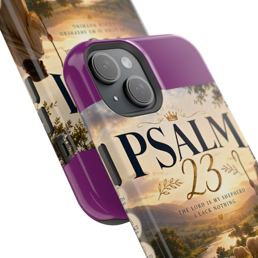 Psalm 23 Phone Case — Magnetic Impact-Resistant Christian iPhone Cover
