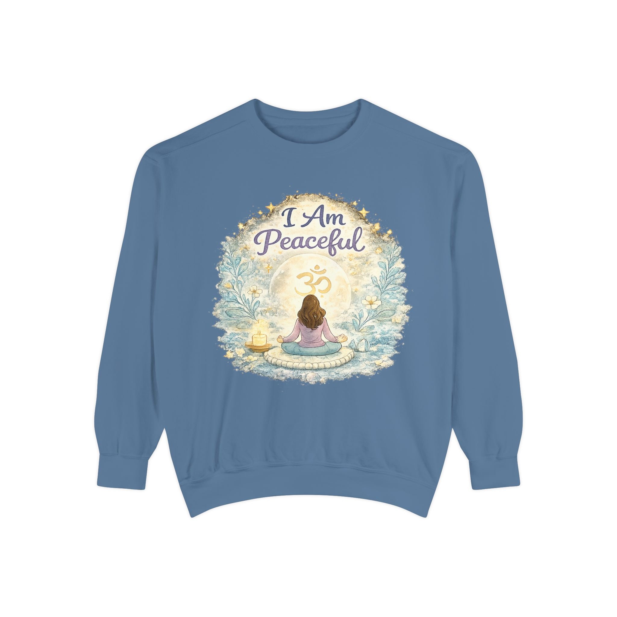 I Am Peaceful Meditation Sweatshirt — Yoga, Mindfulness & Spiritual Comfort
