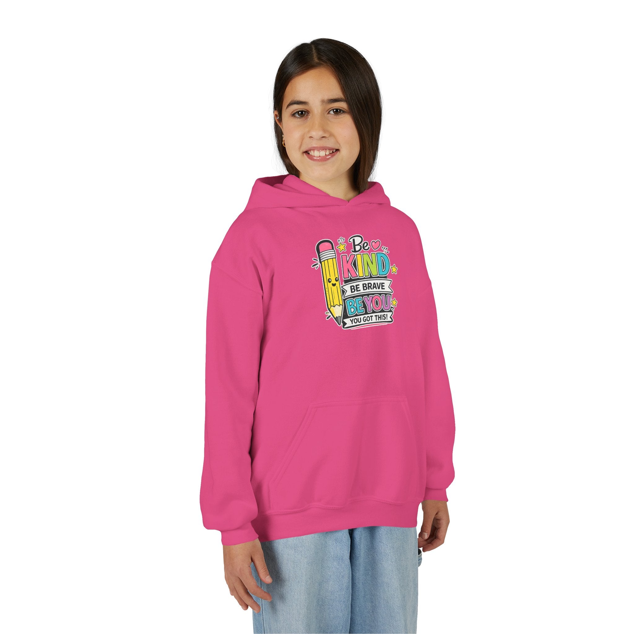 Be Kind Youth Hoodie – Encouraging Back-to-School Kids Sweatshirt