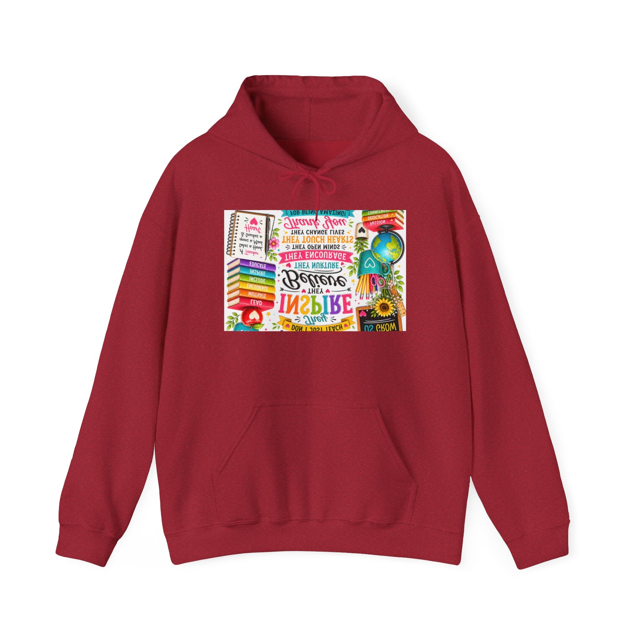 Motivational Book Lover Hoodie — "Be Brave, Be Kind, Be You" Colorful Inspirational Design