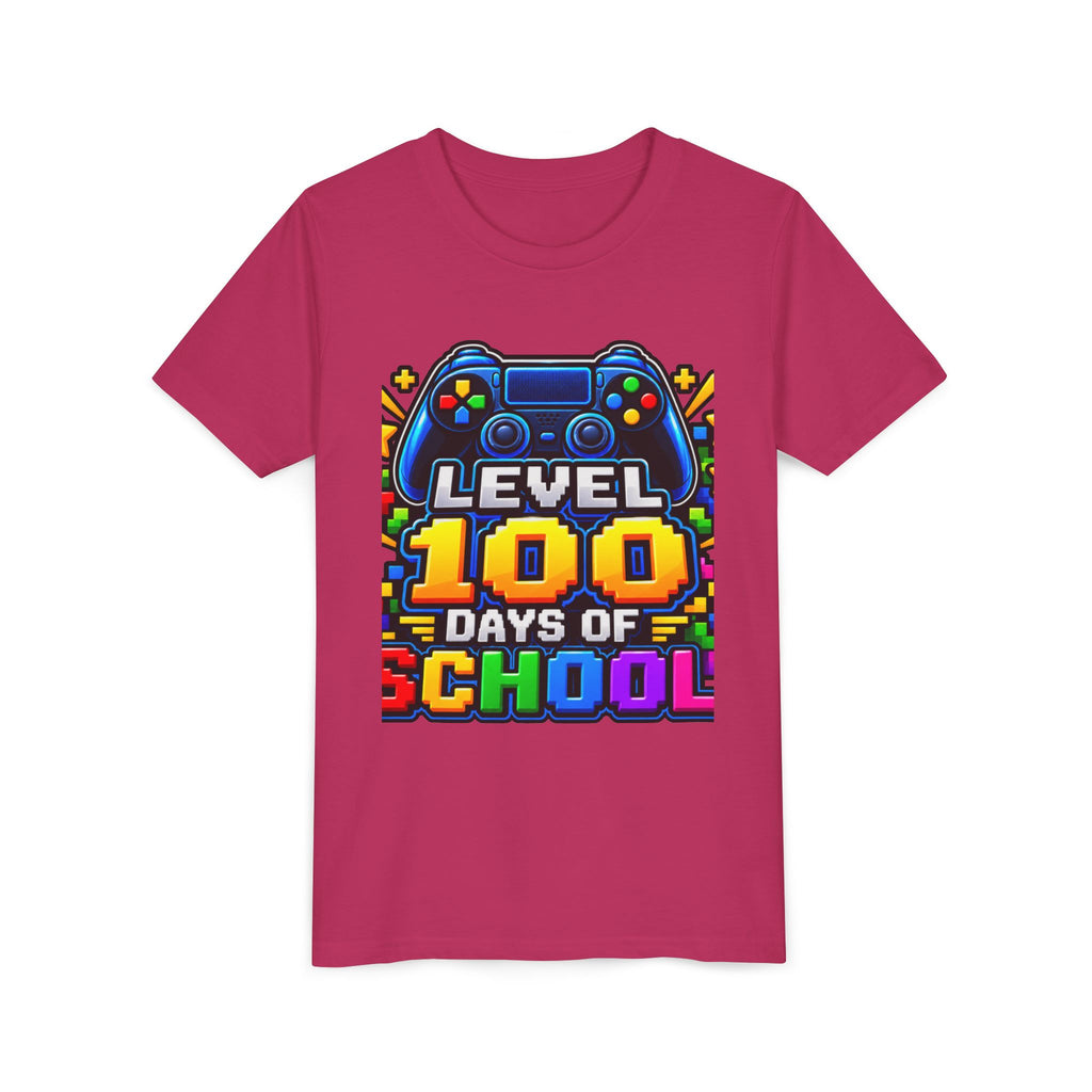 Level 100 Days of School Youth Tee — Gamer 100th Day of School Shirt