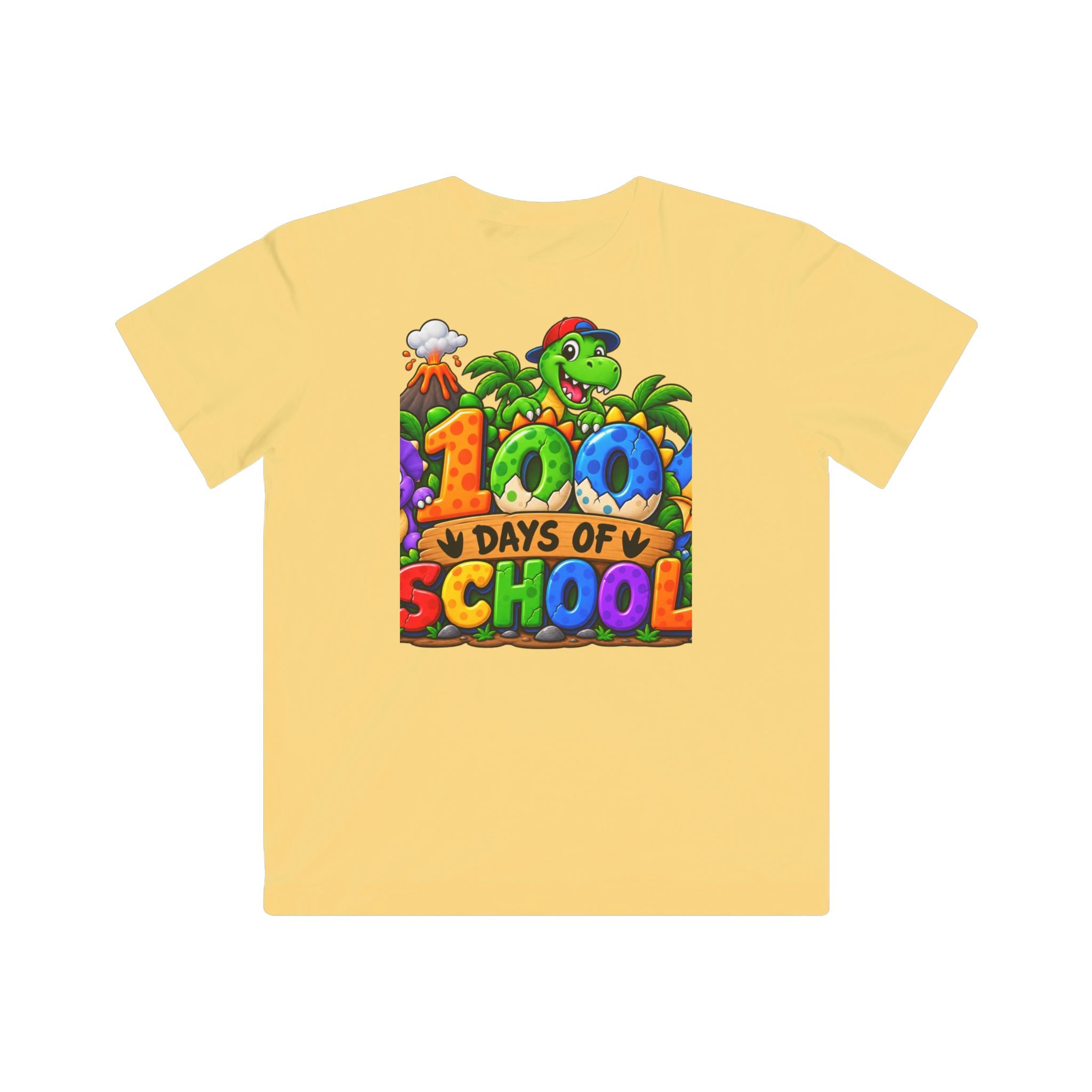 Kids 100 Days of School T-Shirt – Colorful Dino Celebration Tee