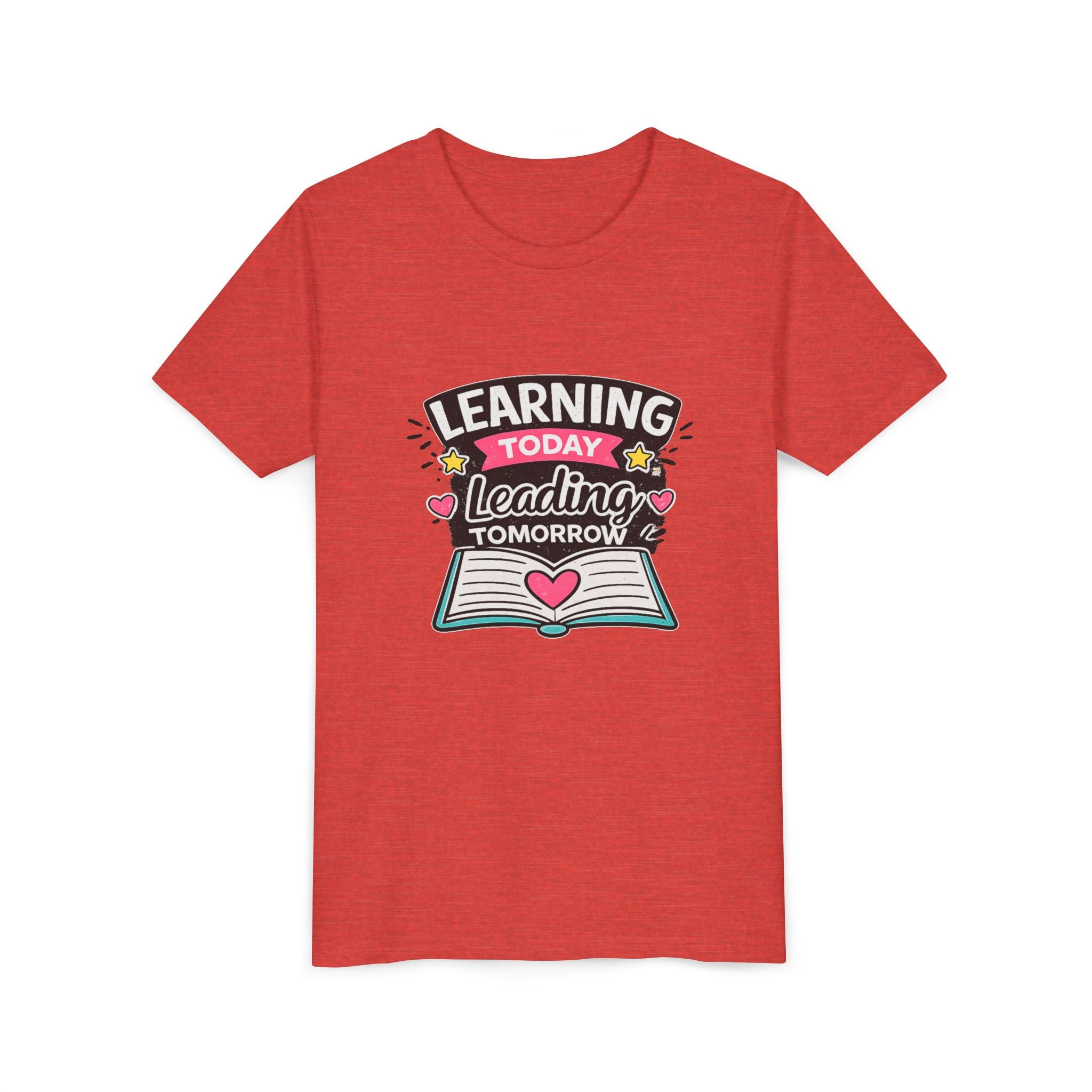 Youth Tee — "Learning Today, Leading Tomorrow" School Kids Graphic T-Shirt