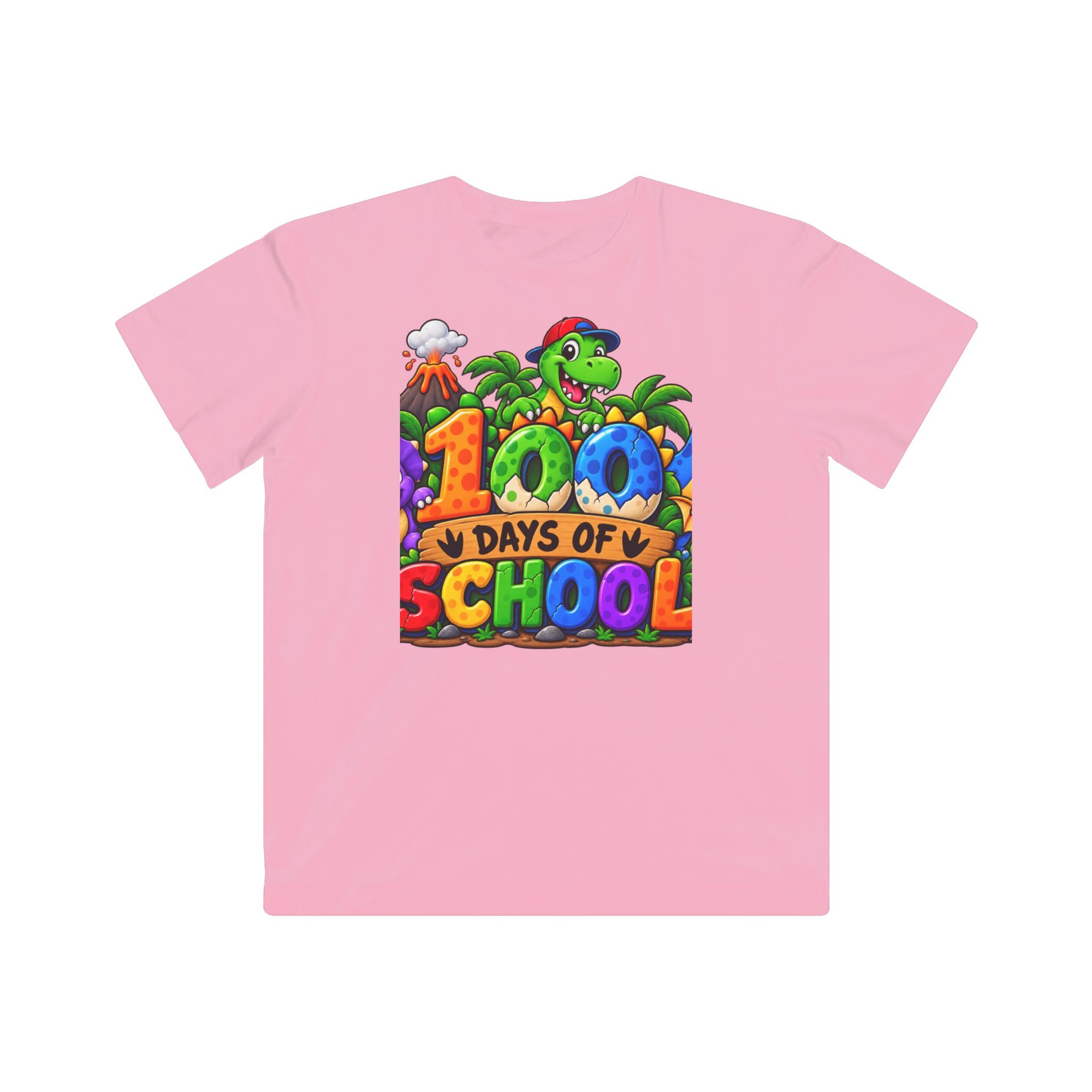Kids 100 Days of School T-Shirt – Colorful Dino Celebration Tee