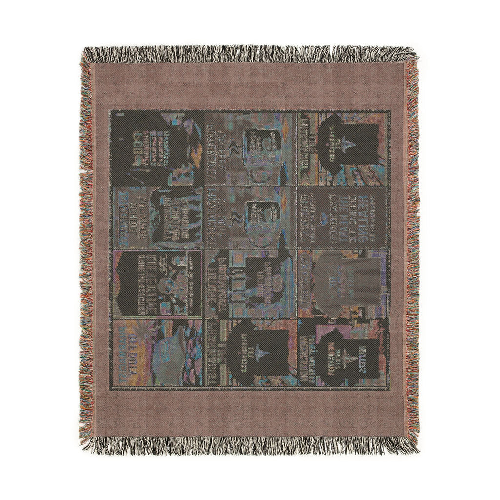 Vintage Travel Poster Woven Blanket — Retro Beach & City Collage Throw — A Great Gift for Pharmacists