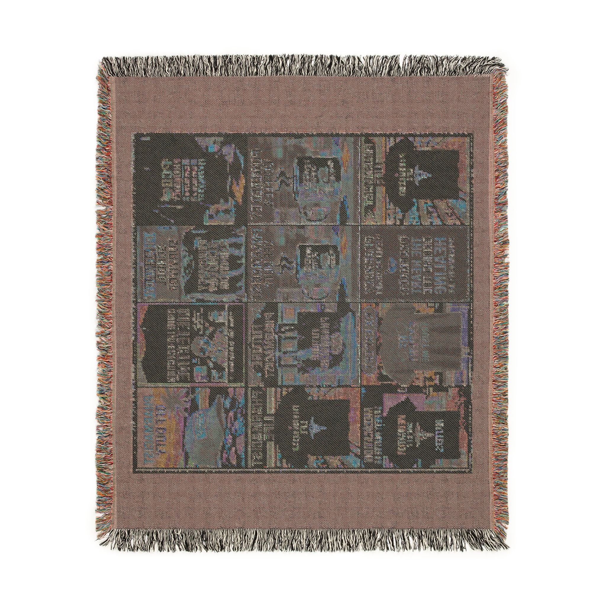 Vintage Travel Poster Woven Blanket — Retro Beach & City Collage Throw — A Great Gift for Pharmacists