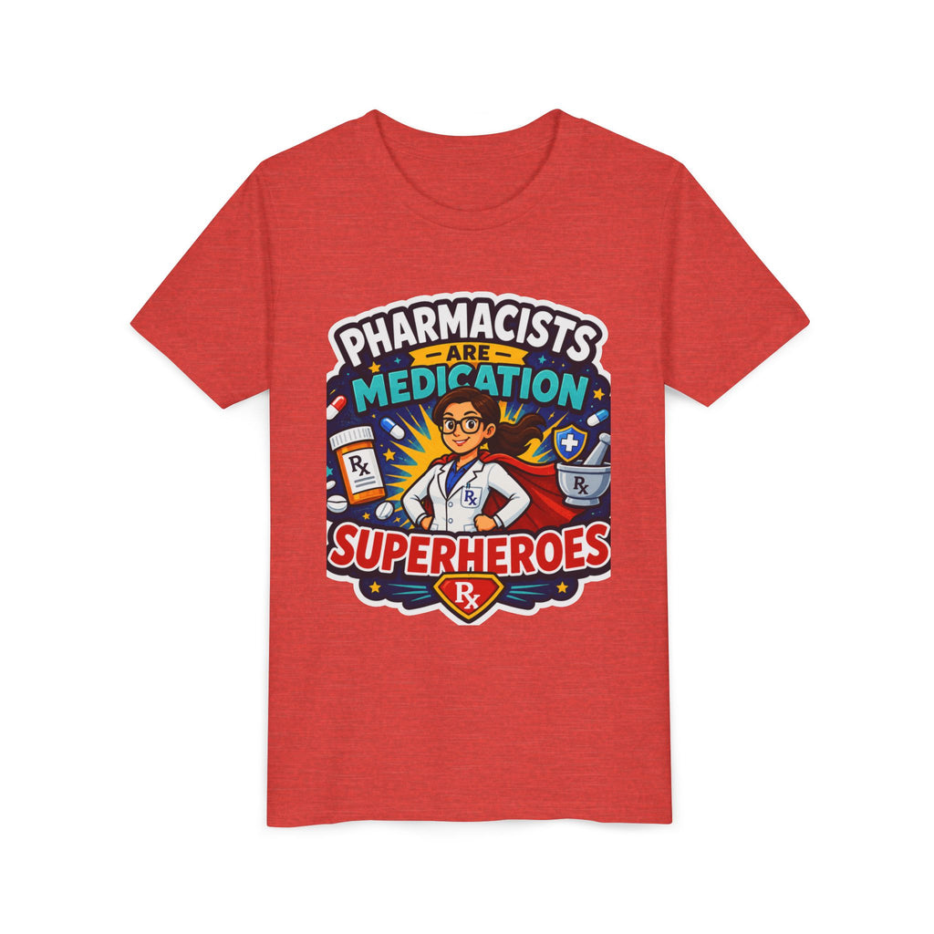 Youth Tee — "Pharmacists Are Medication Superheroes" Cartoon Pharmacy Shirt