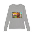 Grumpy Bear Kids Long Sleeve Tee — Cute Cartoon Bear & Bunny Graphic