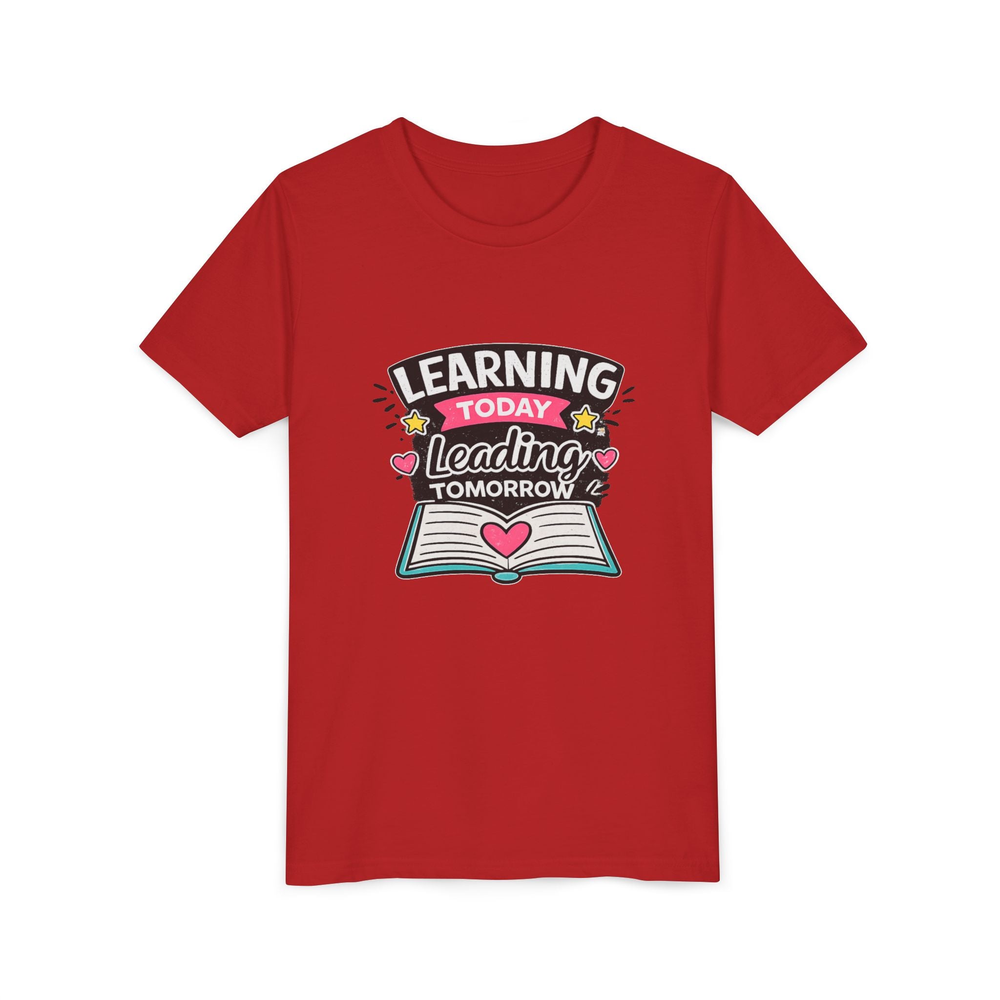 Youth Tee — "Learning Today, Leading Tomorrow" School Kids Graphic T-Shirt