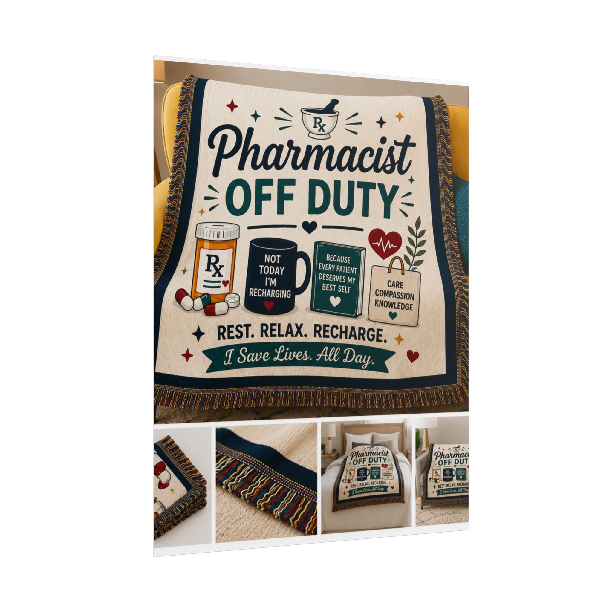 Pharmacist Off Duty Poster - Rest Relax Recharge Wall Art