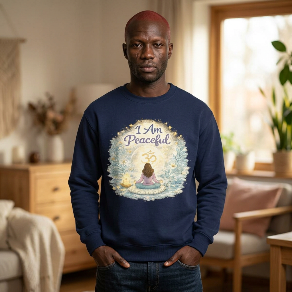I Am Peaceful Meditation Sweatshirt — Yoga, Mindfulness & Spiritual Comfort