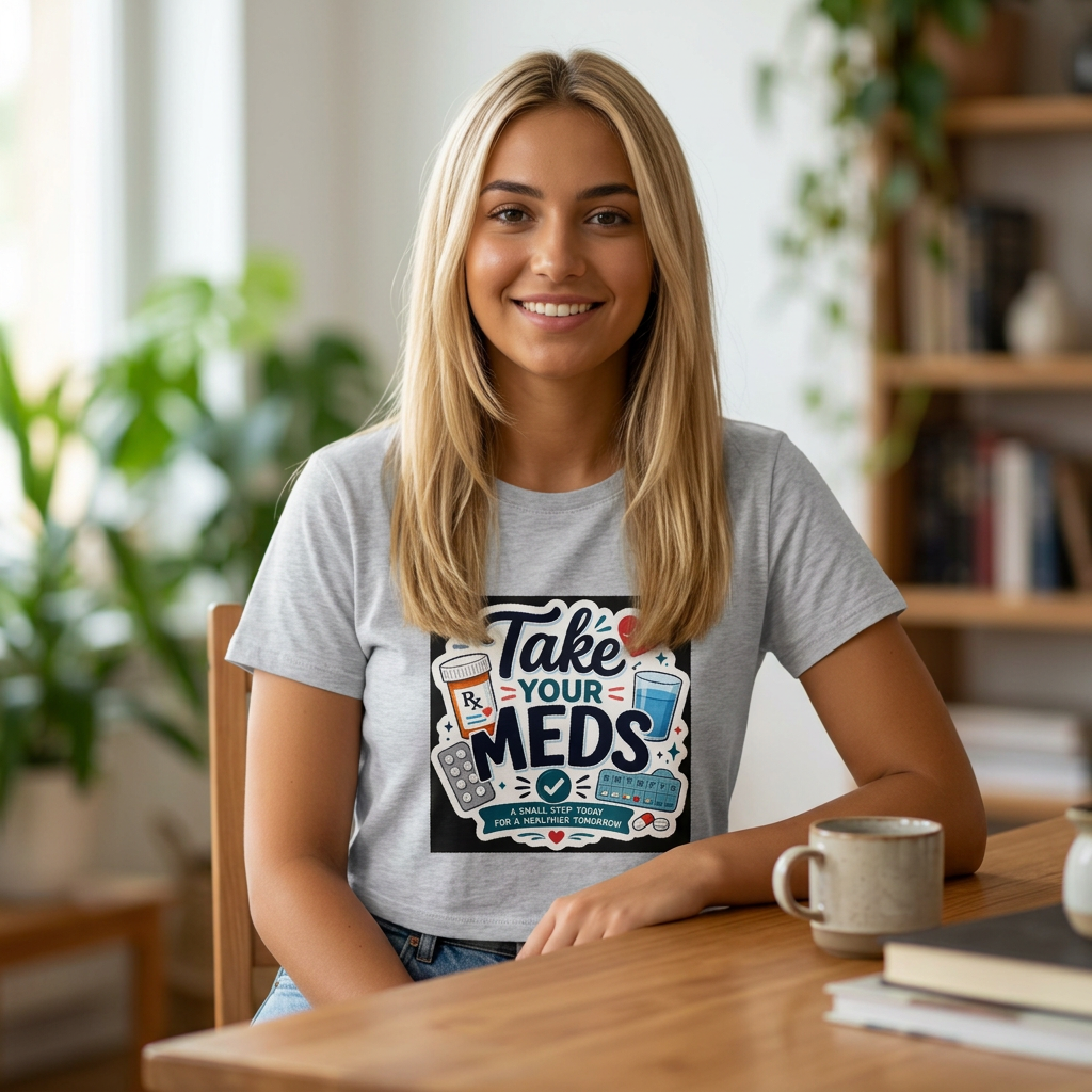 Take Your Meds Crop Tee | Funny Pharmacy & Medication Reminder Women's T-Shirt