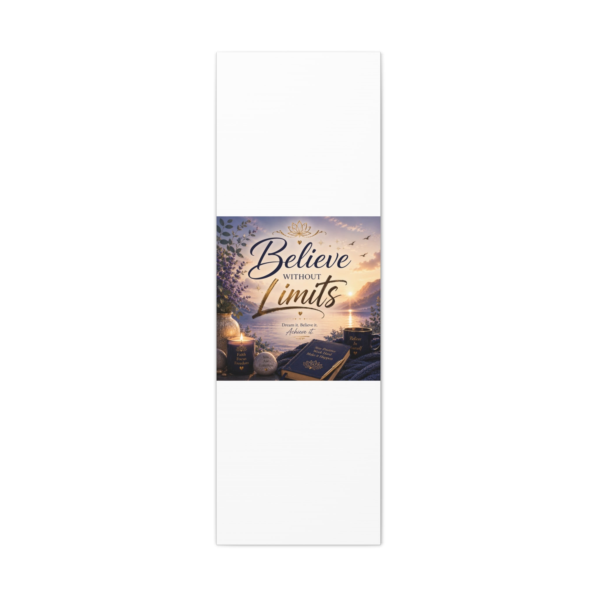 Believe Without Limits Canvas Wall Art – Inspirational Stretched Matte Print