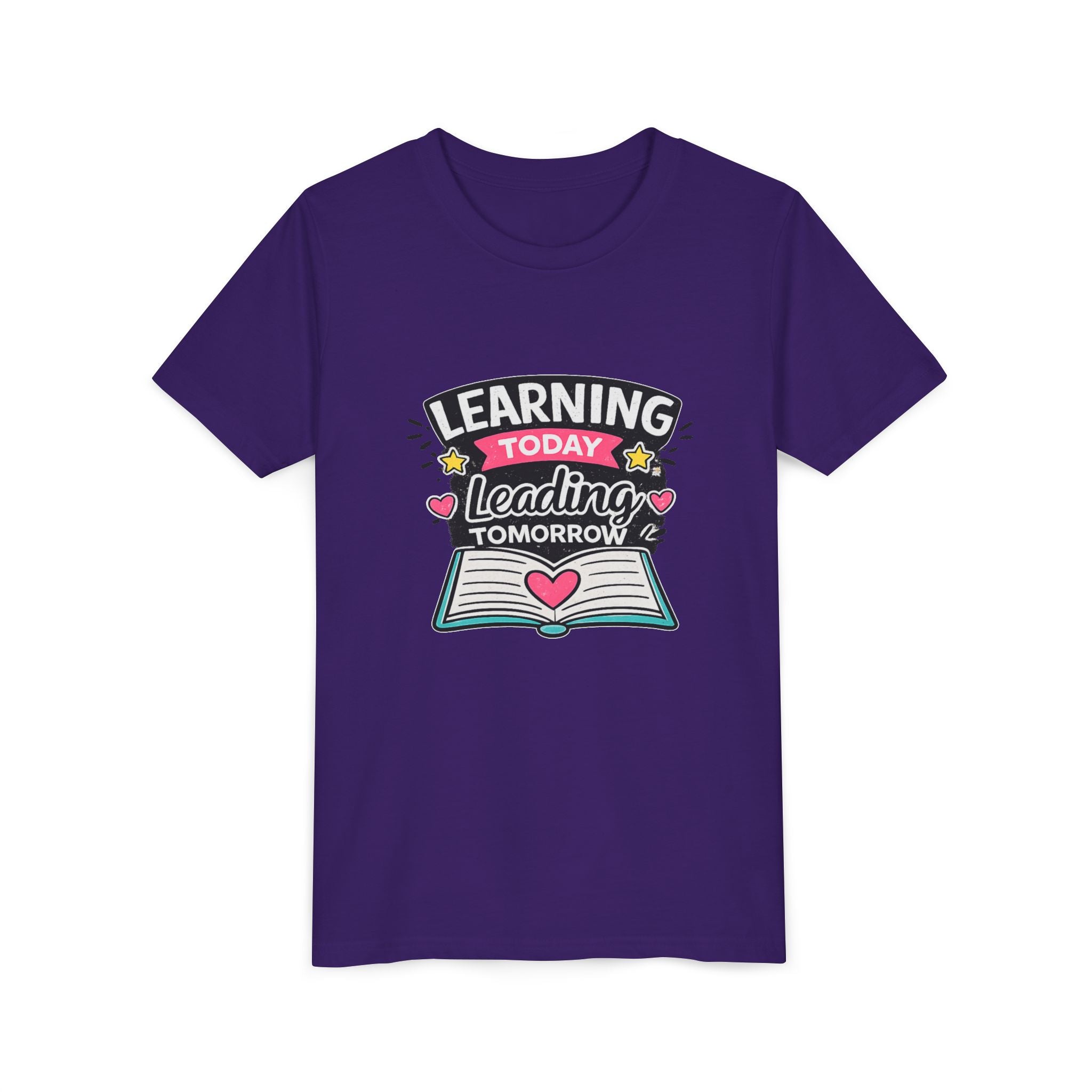 Youth Tee — "Learning Today, Leading Tomorrow" School Kids Graphic T-Shirt