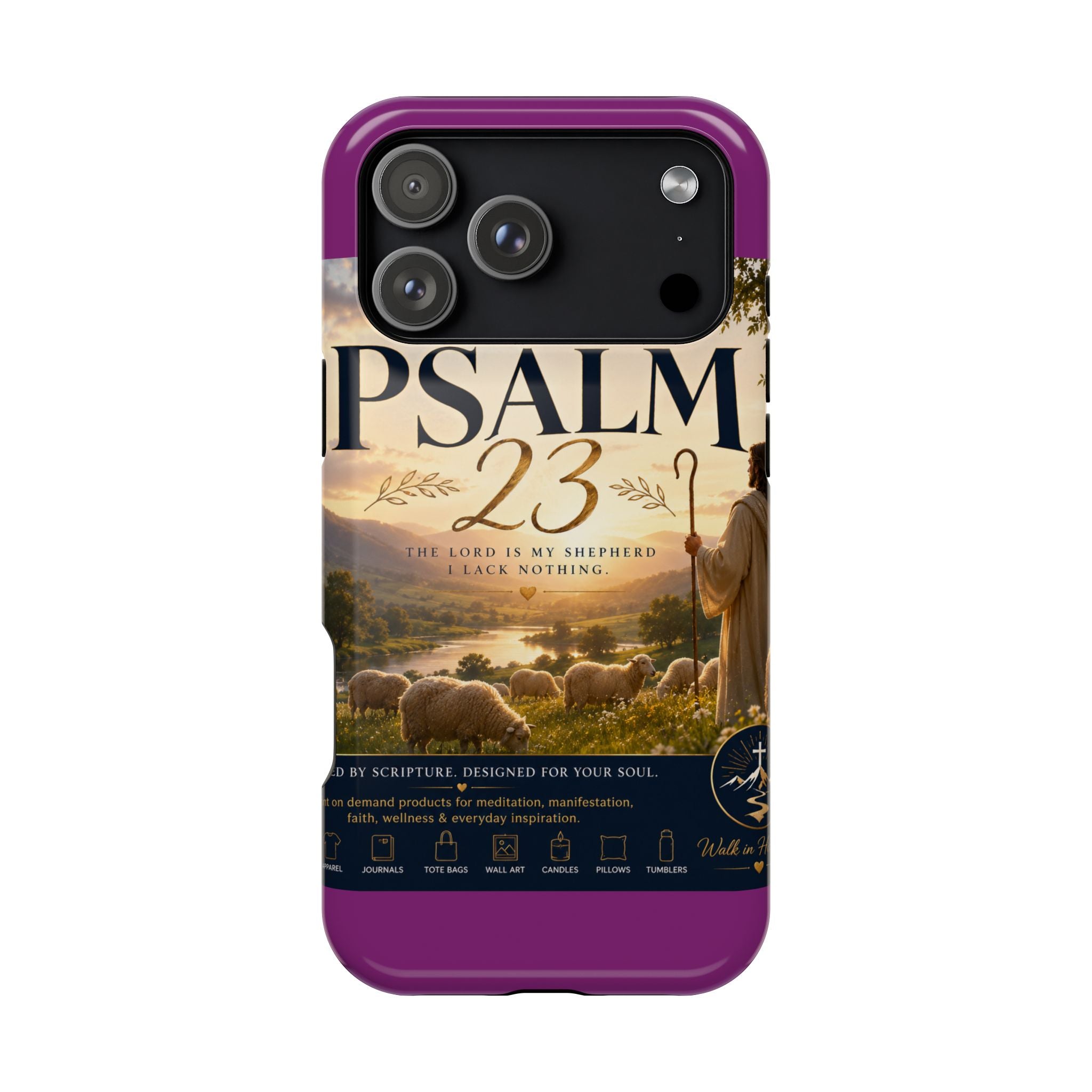 Psalm 23 Phone Case — Magnetic Impact-Resistant Christian iPhone Cover