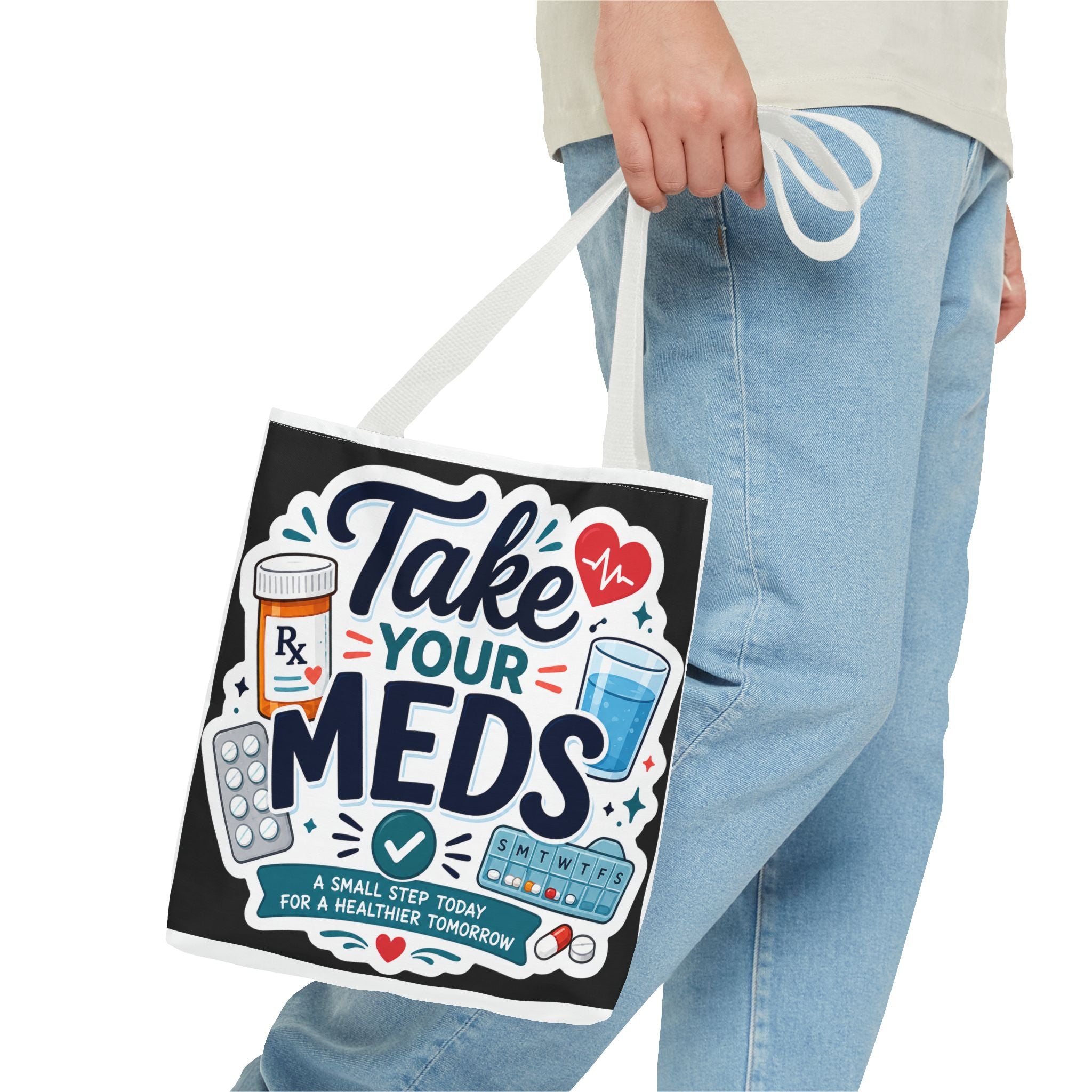 Take Your Meds Tote Bag — Reminder Pharmacy Pill Health Awareness Tote