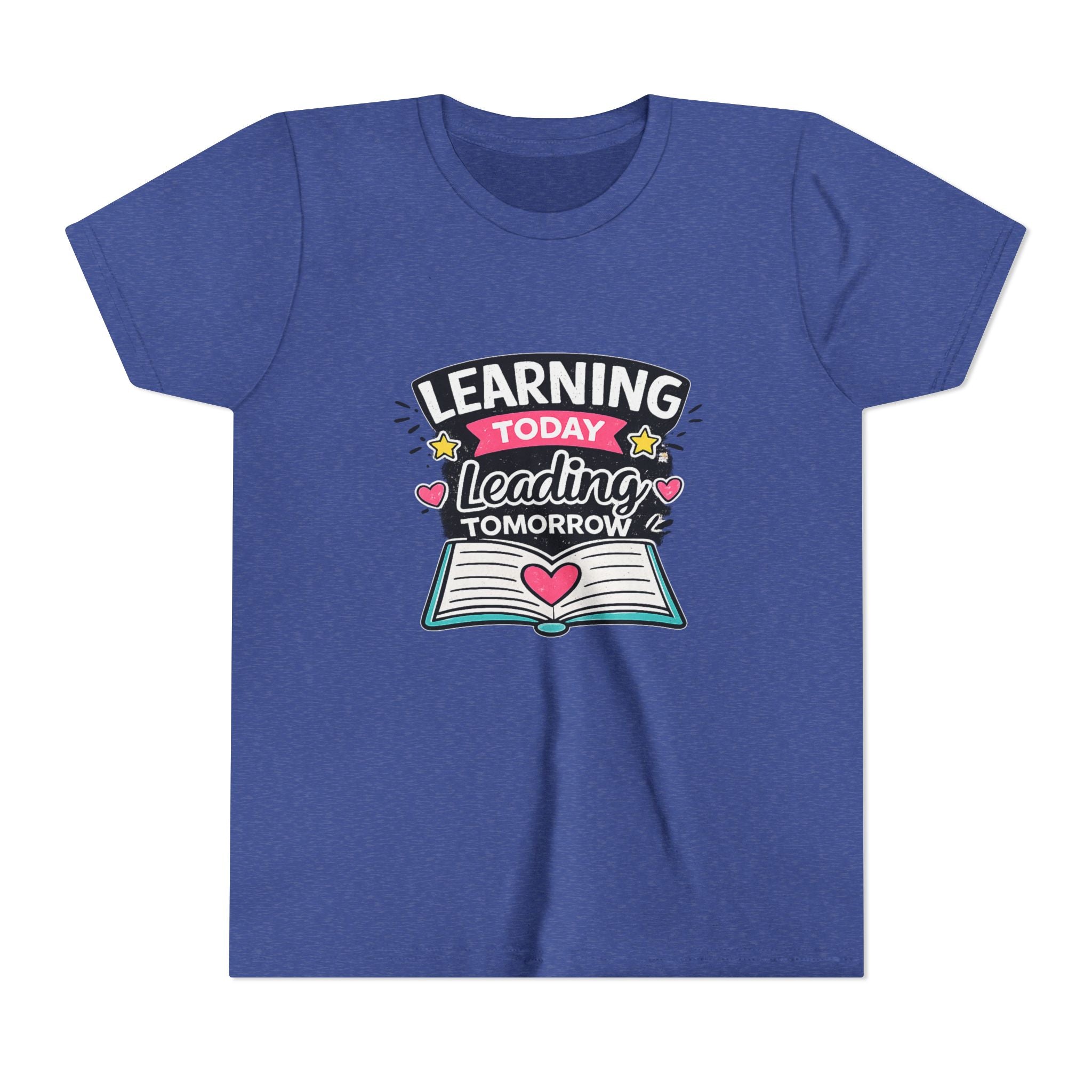 Youth Tee — "Learning Today, Leading Tomorrow" School Kids Graphic T-Shirt