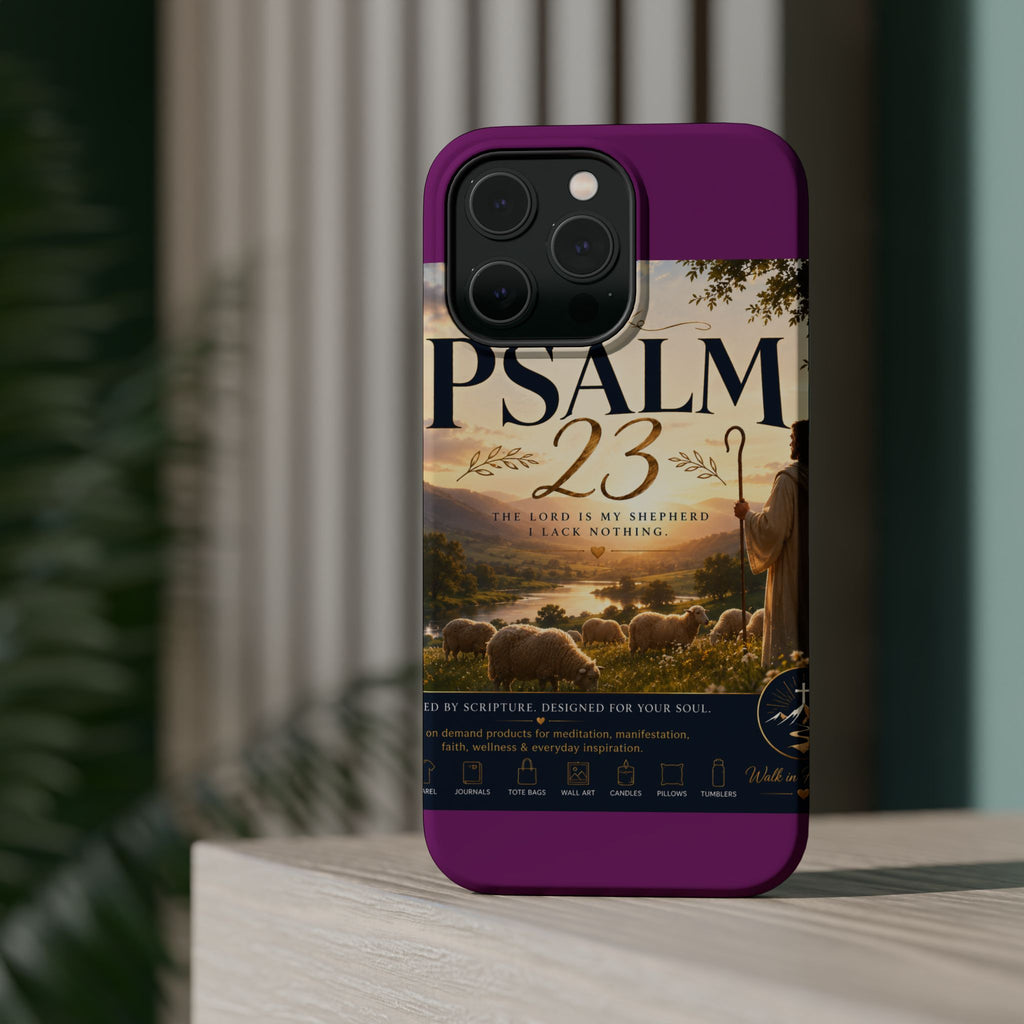 Psalm 23 Phone Case — Magnetic Impact-Resistant Christian iPhone Cover