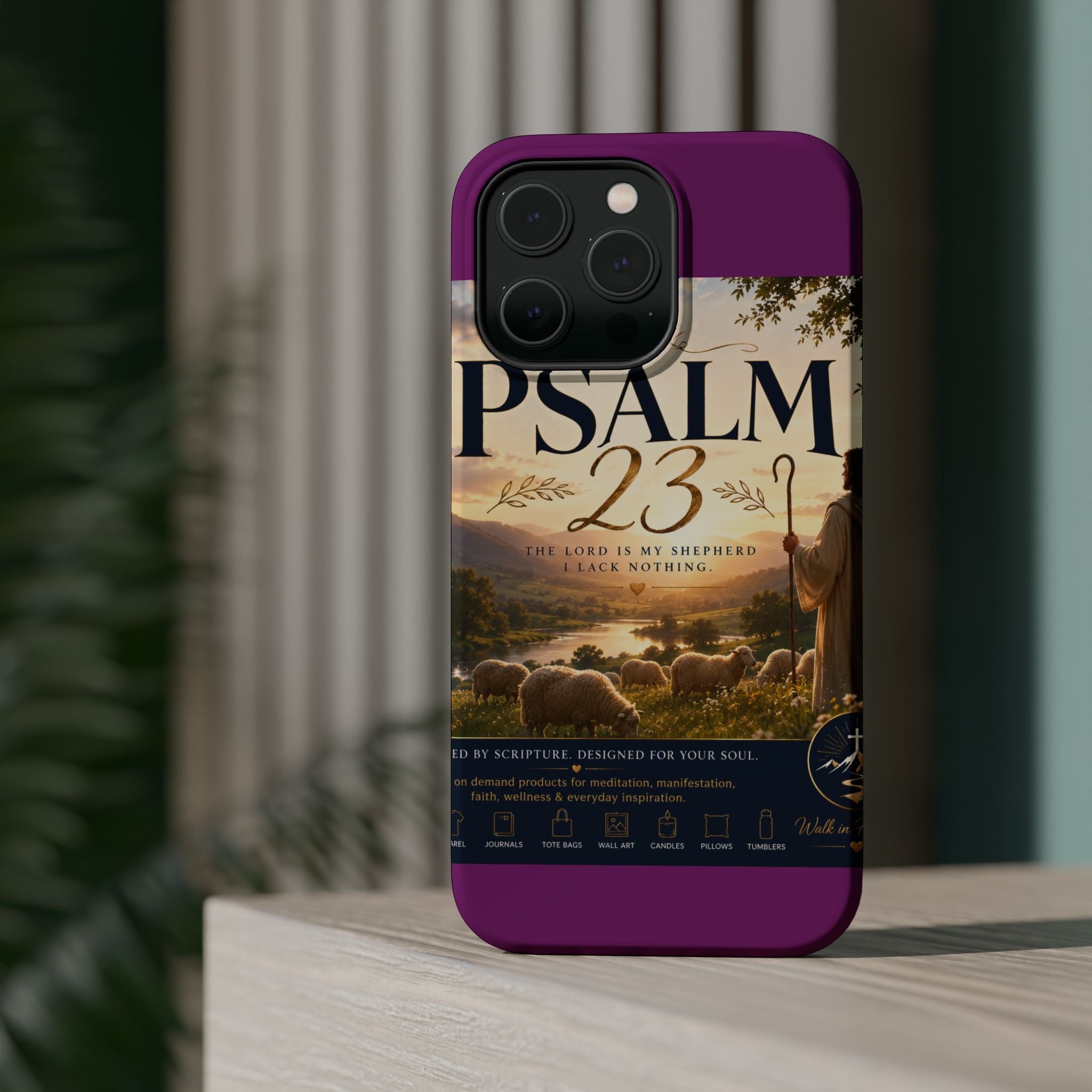 Psalm 23 Phone Case — Magnetic Impact-Resistant Christian iPhone Cover