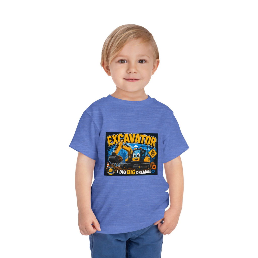 Excavator Toddler Tee — "I Dig Big Dreams" Construction Shirt