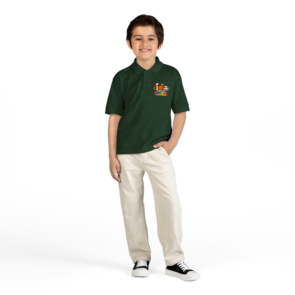 Youth Polo — "100 Days of School" Sport-Themed Kids Polo