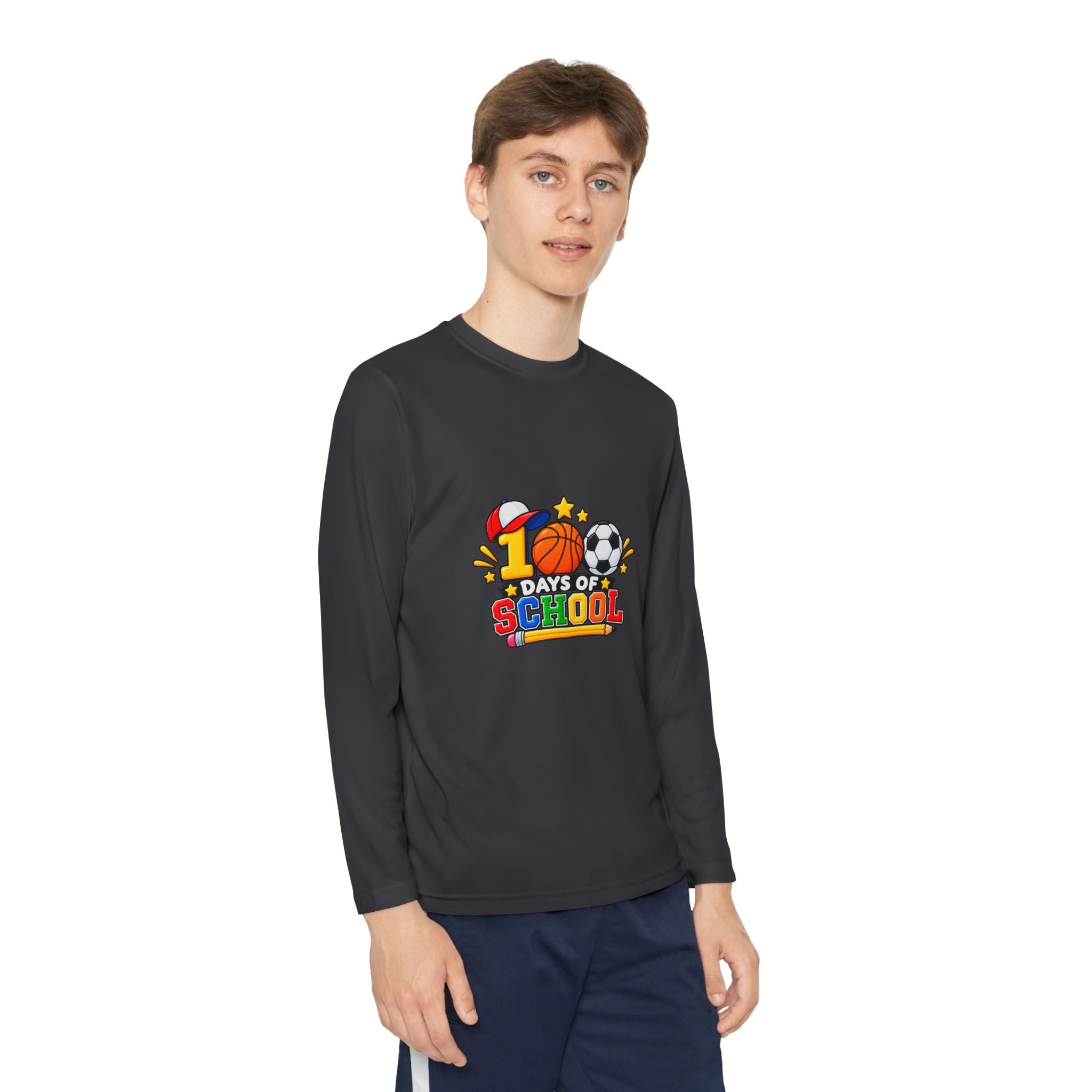 Youth Long Sleeve Tee – "1 Days of School" Sports Back-to-School Shirt