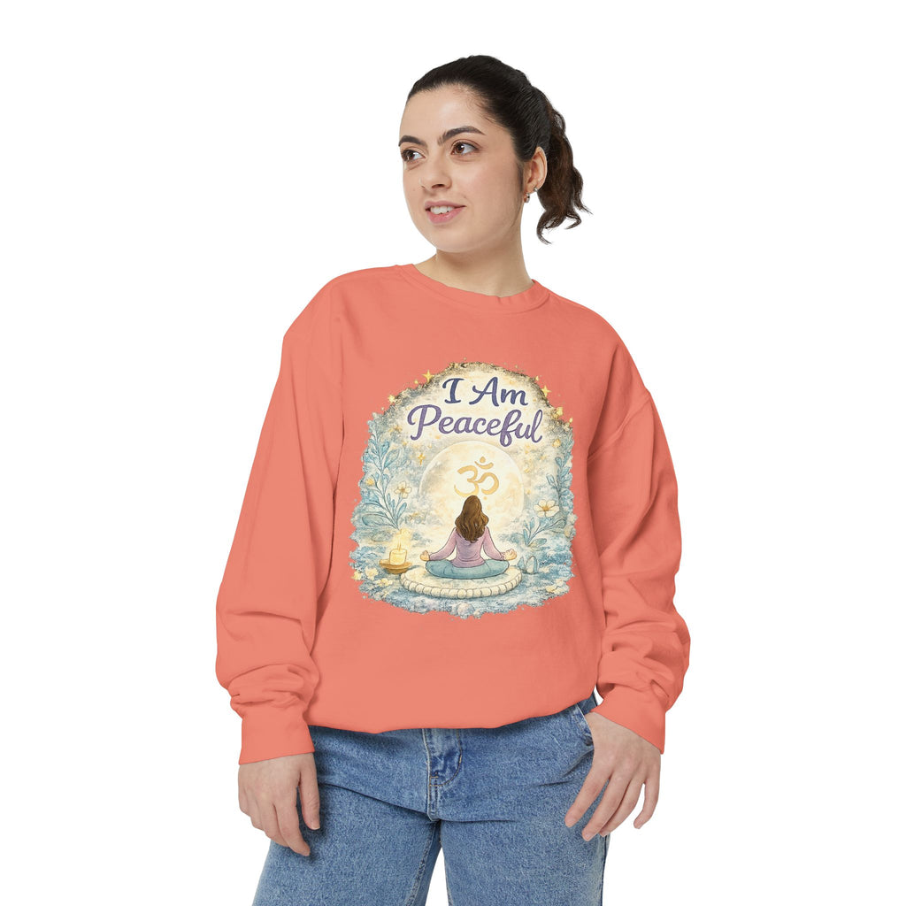 Peaceful Meditation Sweatshirt — "I Am Peaceful" Cozy Wellness Pullover