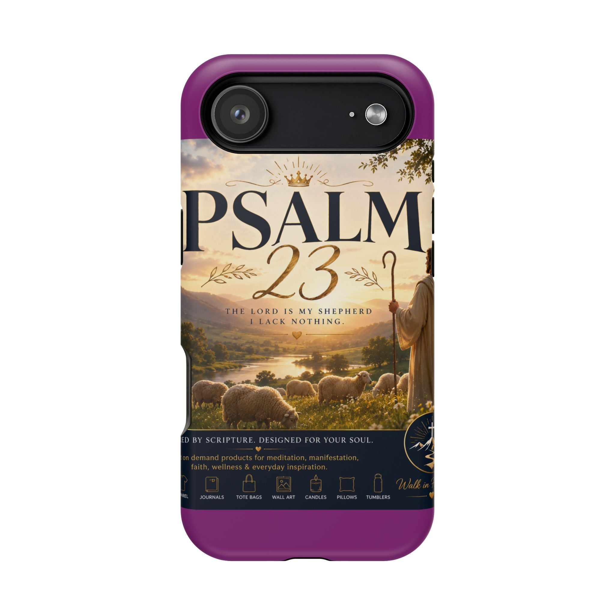 Psalm 23 Phone Case — Magnetic Impact-Resistant Christian iPhone Cover