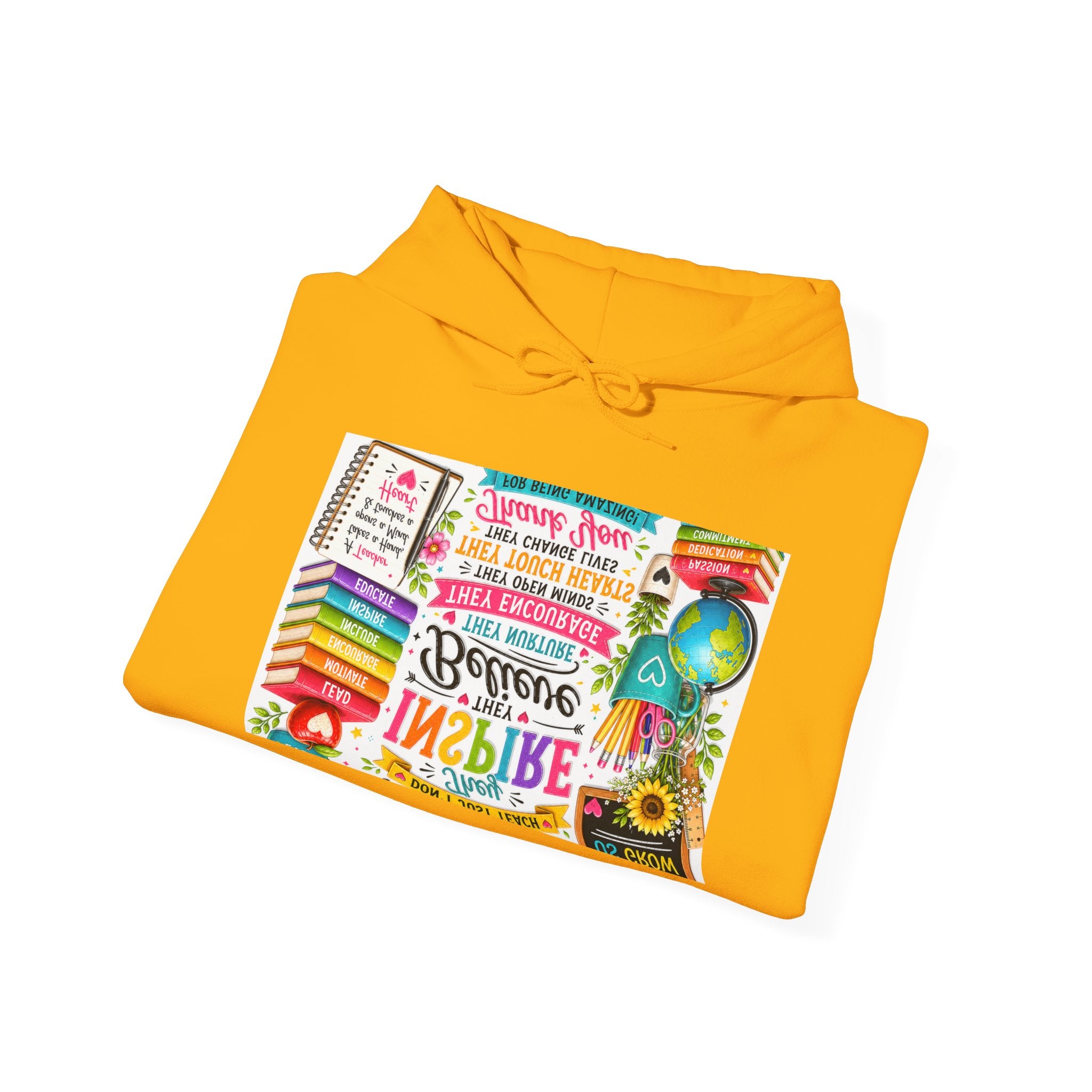 Motivational Book Lover Hoodie — "Be Brave, Be Kind, Be You" Colorful Inspirational Design