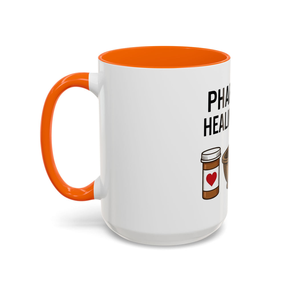 Pharmacy Healing Heart Coffee Mug — Pharmacist Appreciation Accent Mug