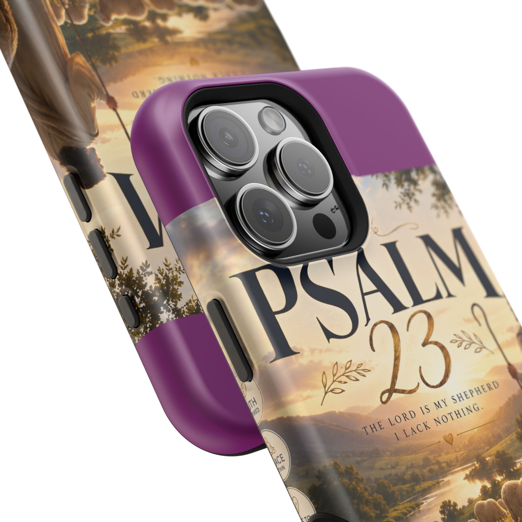 Psalm 23 Phone Case — Magnetic Impact-Resistant Christian iPhone Cover