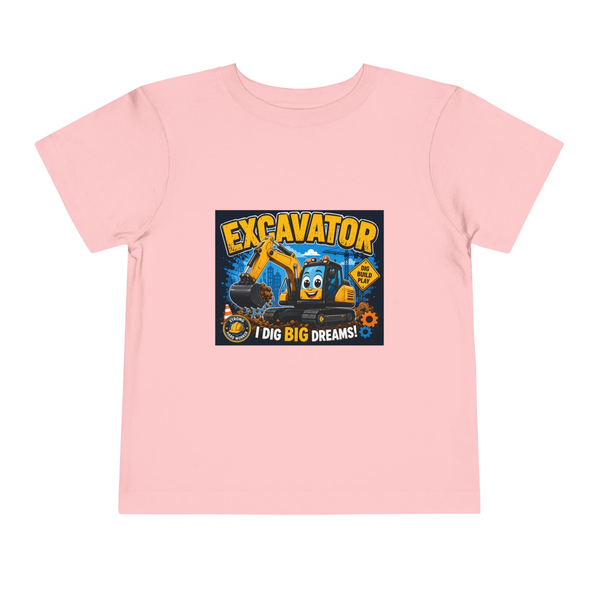 Excavator Toddler Tee — "I Dig Big Dreams" Construction Shirt