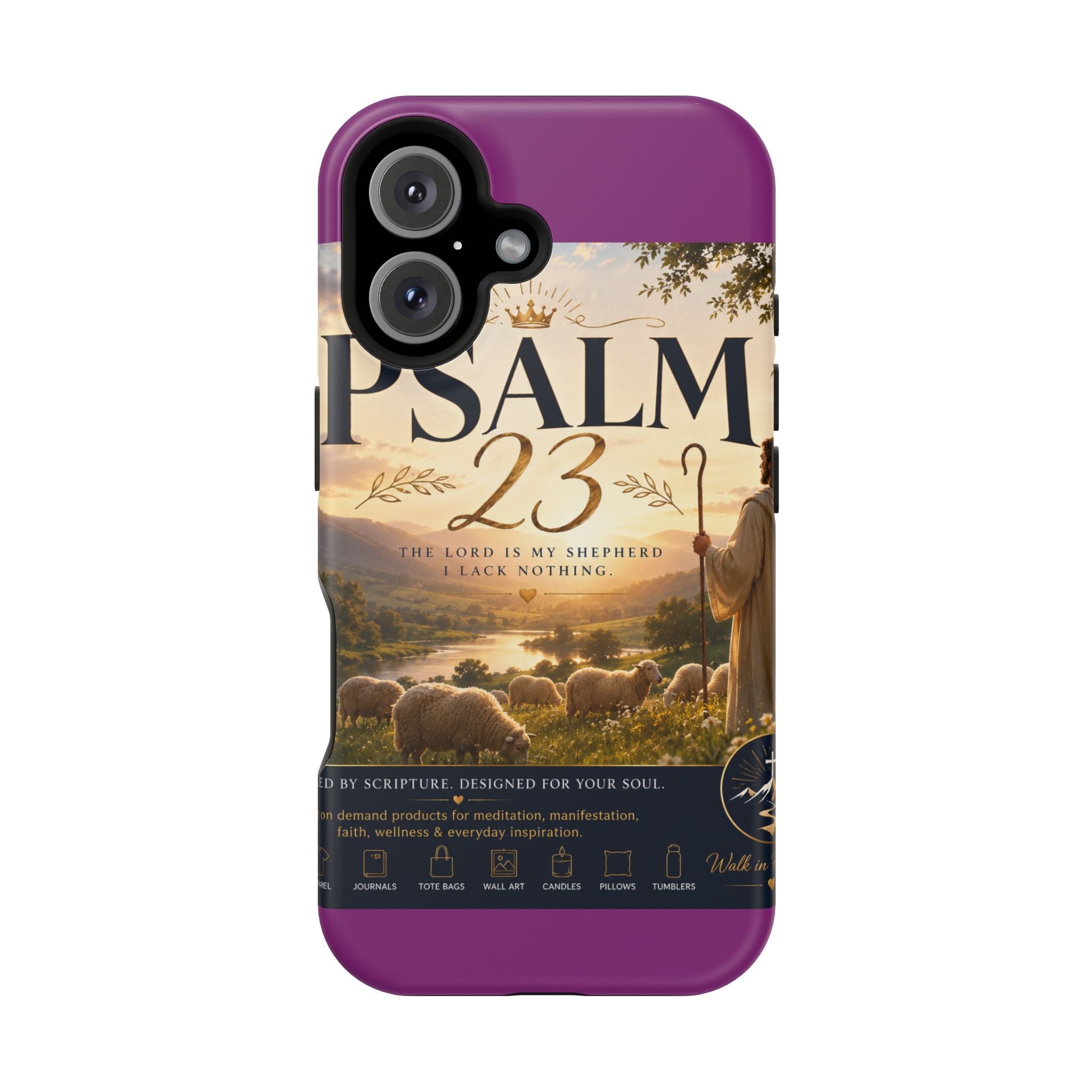 Psalm 23 Phone Case — Magnetic Impact-Resistant Christian iPhone Cover