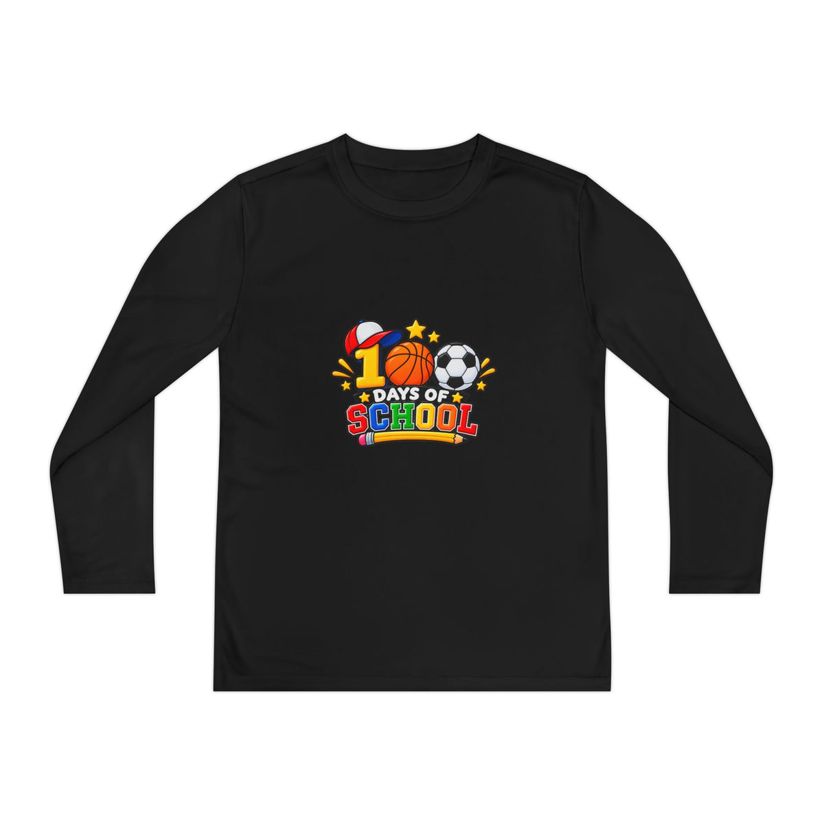 Youth Long Sleeve Tee – "1 Days of School" Sports Back-to-School Shirt