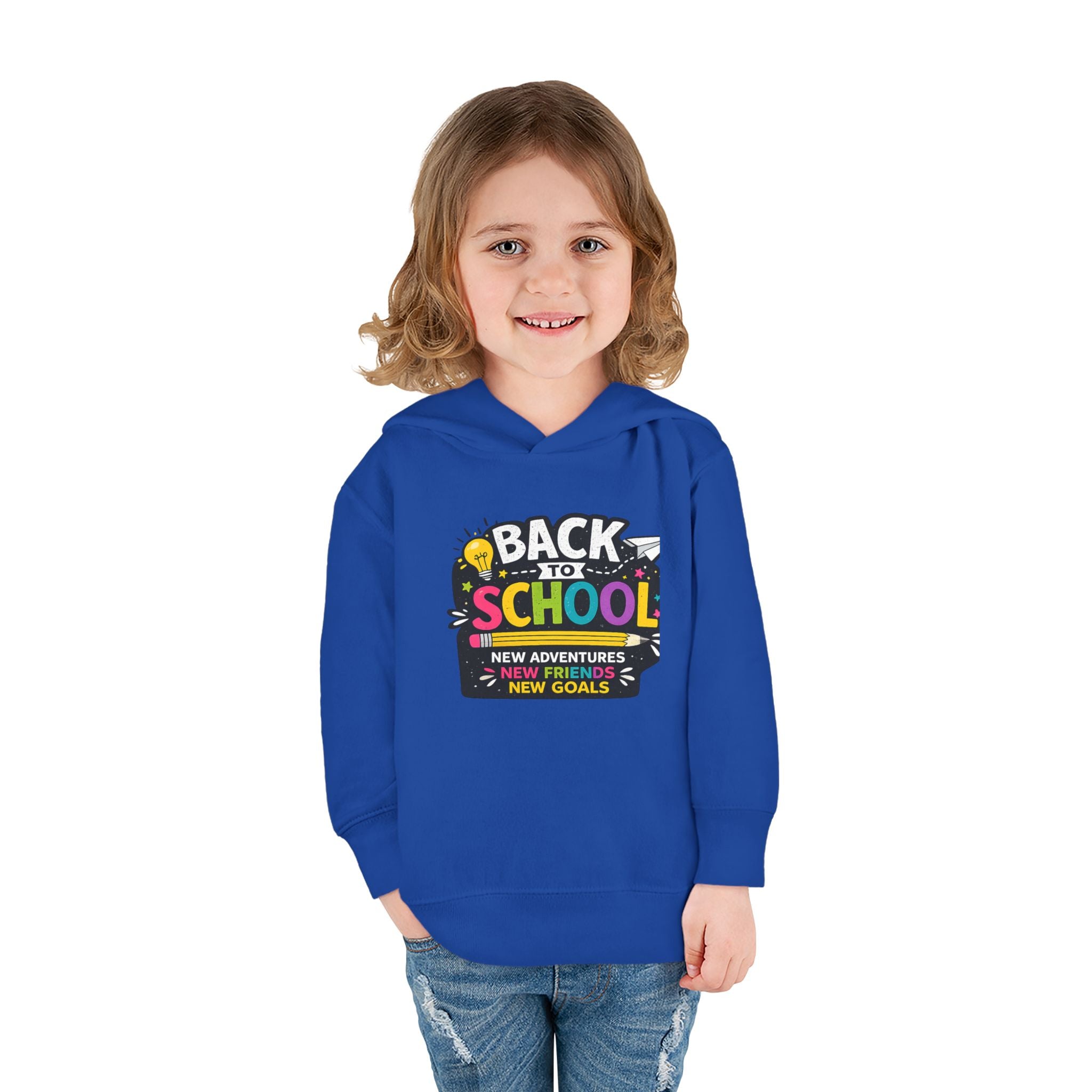 Back to School Toddler Hoodie — "Back to School: New Adventures, New Friends, New Goals"