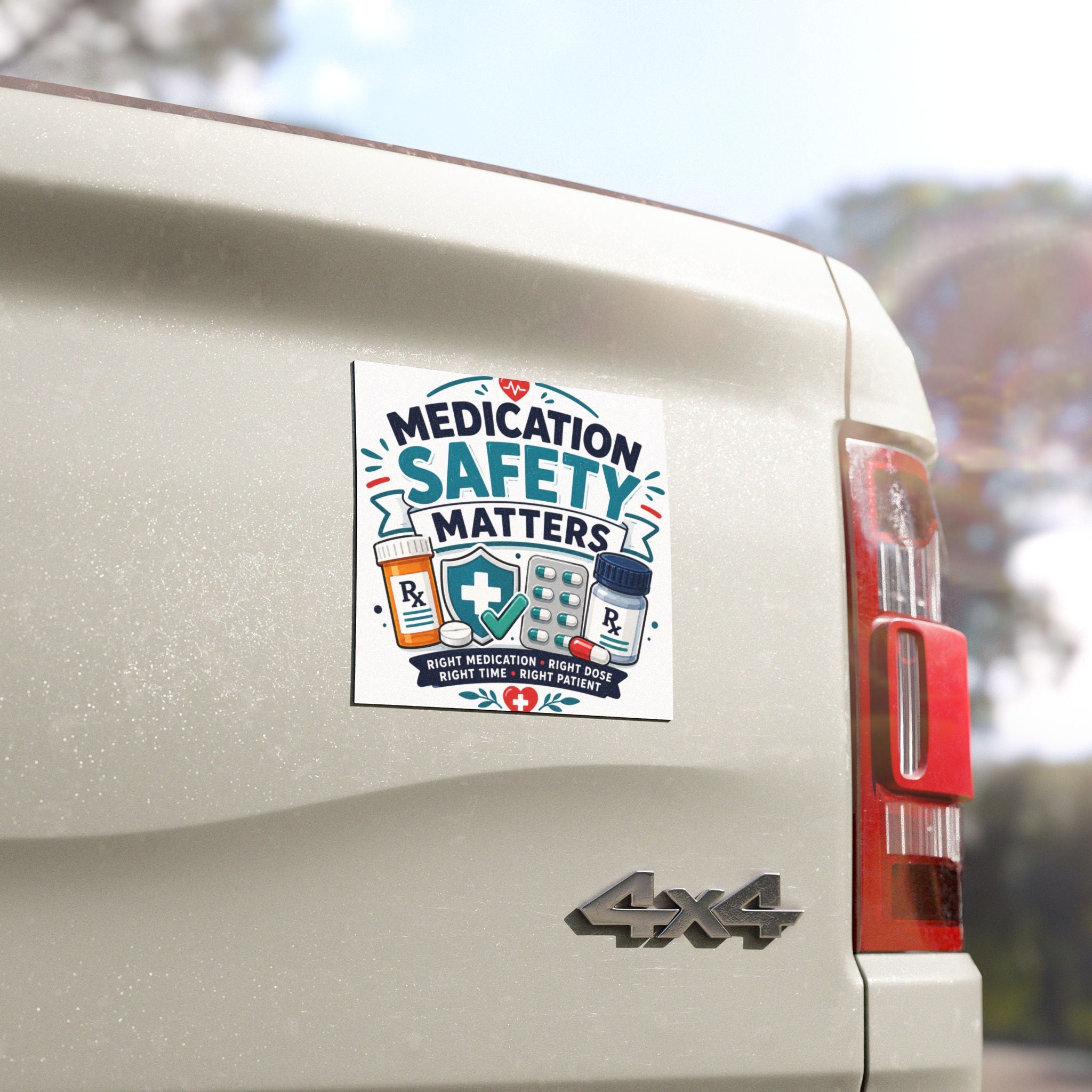 Medication Safety Matters Car Magnet — Healthcare Patient Safety Reminder