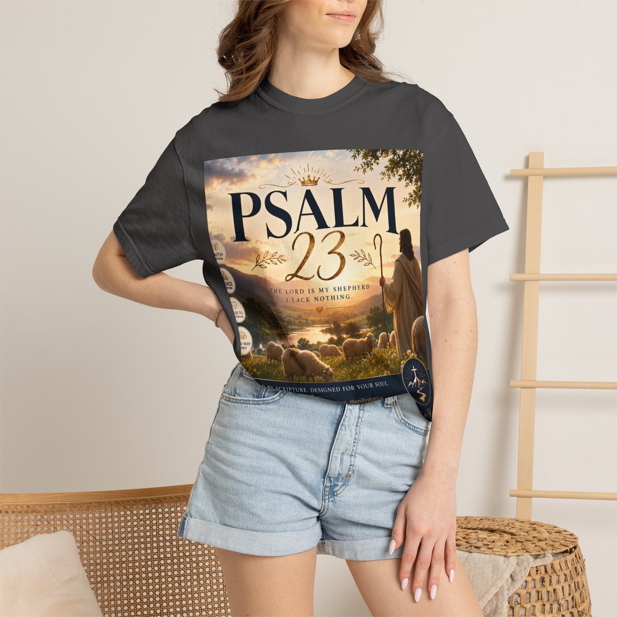 Psalm 23 T-Shirt — Christian Faith Shepherd Graphic Tee