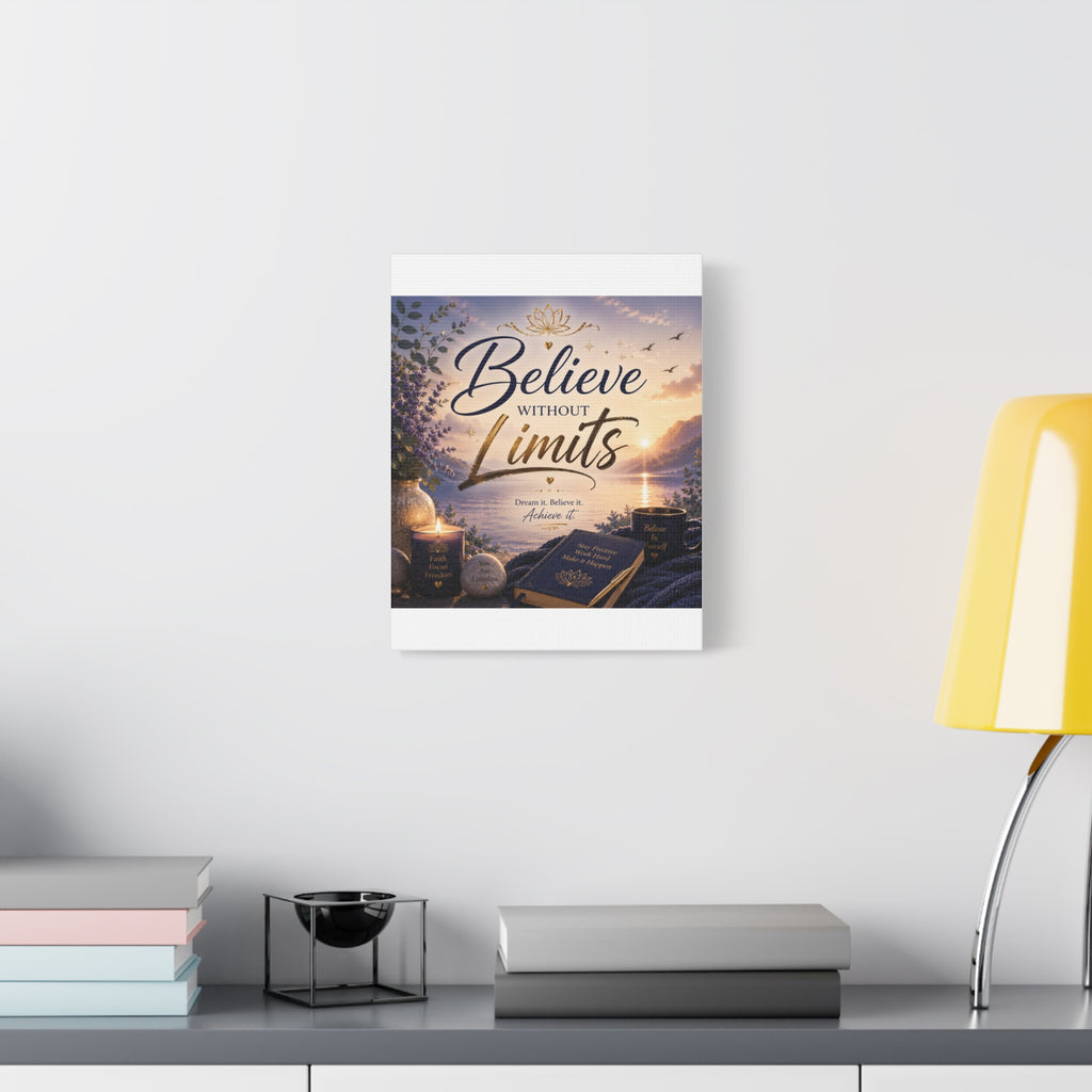 Believe Without Limits Canvas Wall Art – Inspirational Stretched Matte Print
