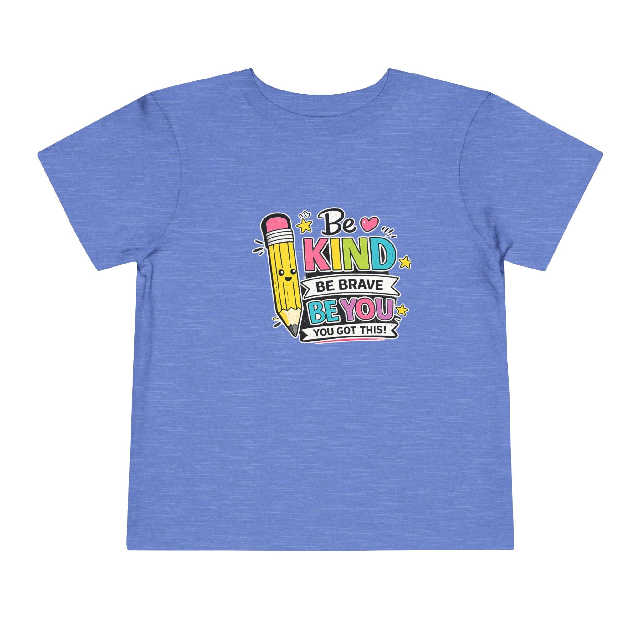 Be Kind Pencil Toddler Tee — "Be Kind, Be Brave, Be You" Inspirational Kids Shirt