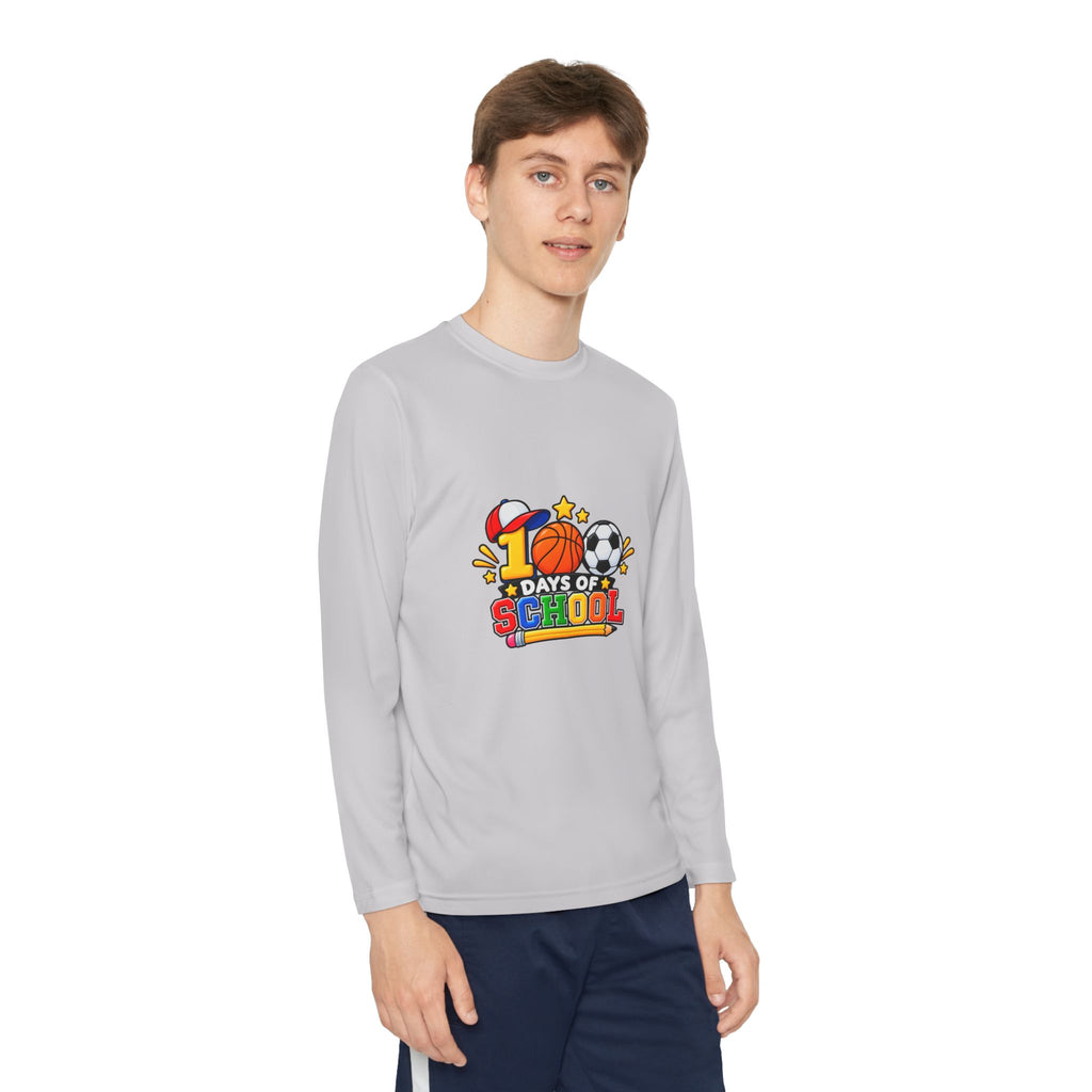 Youth Long Sleeve Tee – "1 Days of School" Sports Back-to-School Shirt