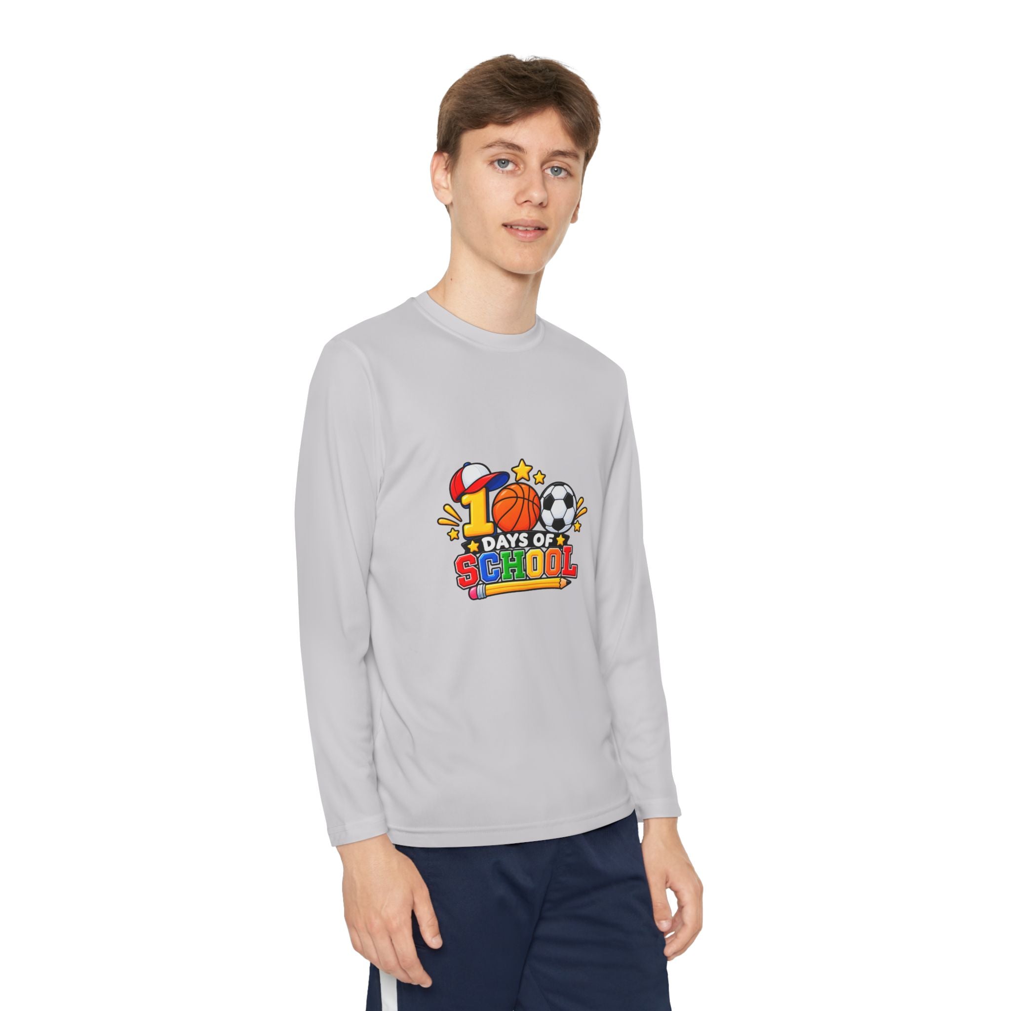 Youth Long Sleeve Tee – "1 Days of School" Sports Back-to-School Shirt