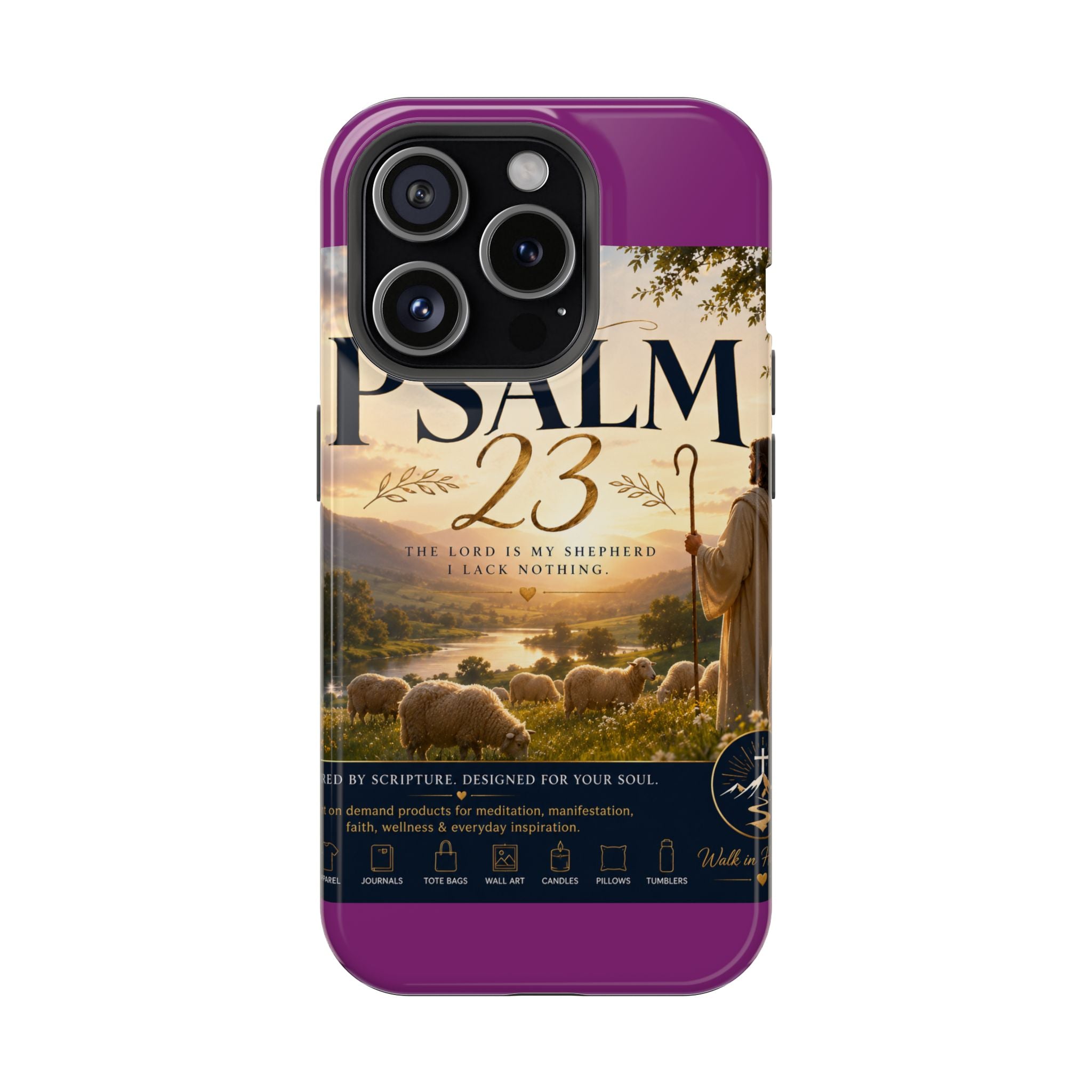 Psalm 23 Phone Case — Magnetic Impact-Resistant Christian iPhone Cover